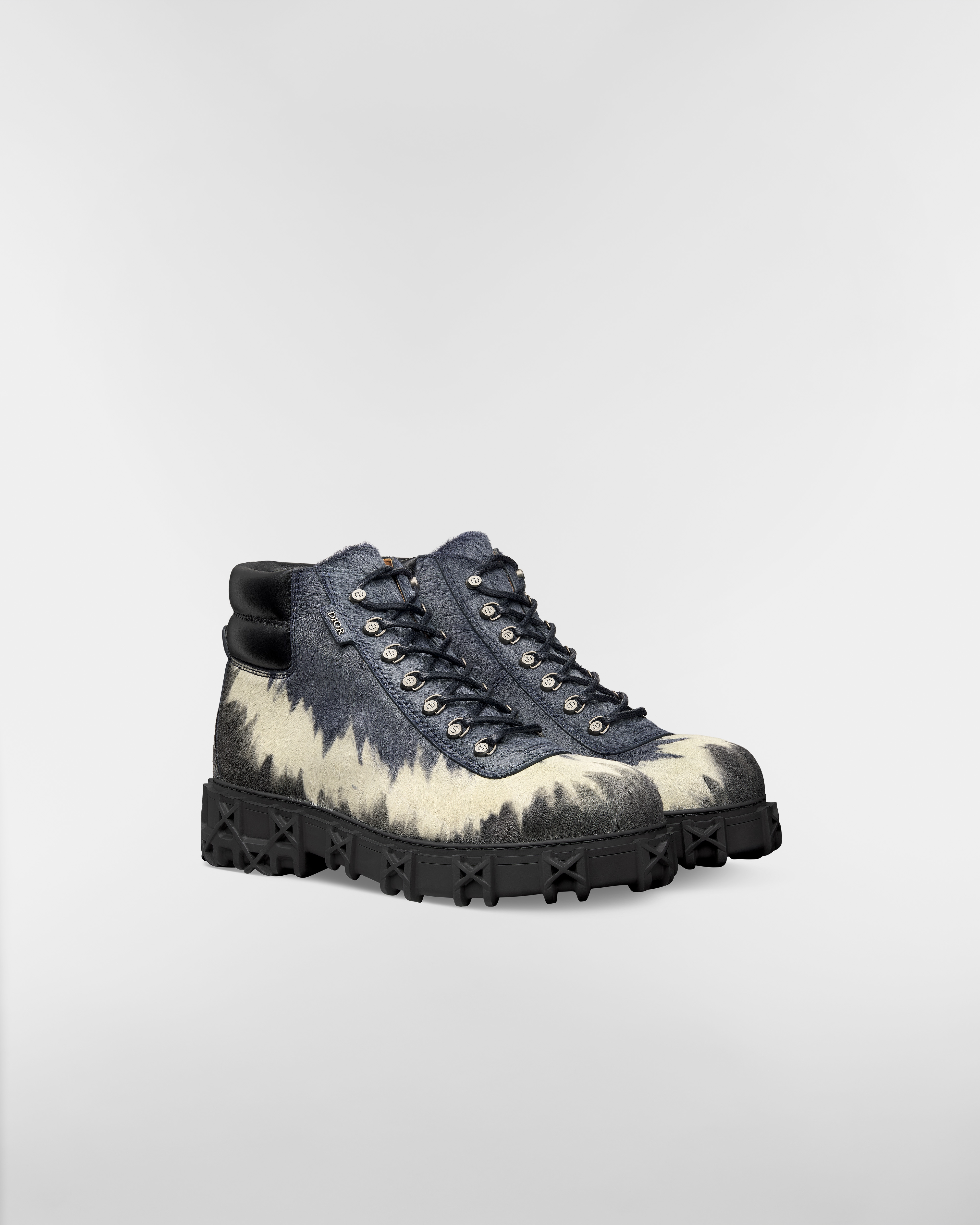Dior Slickrock Ankle Boot – LIMITED AND NUMBERED EDITION Blue Tie & Dye Long-Hair Calfskin E03