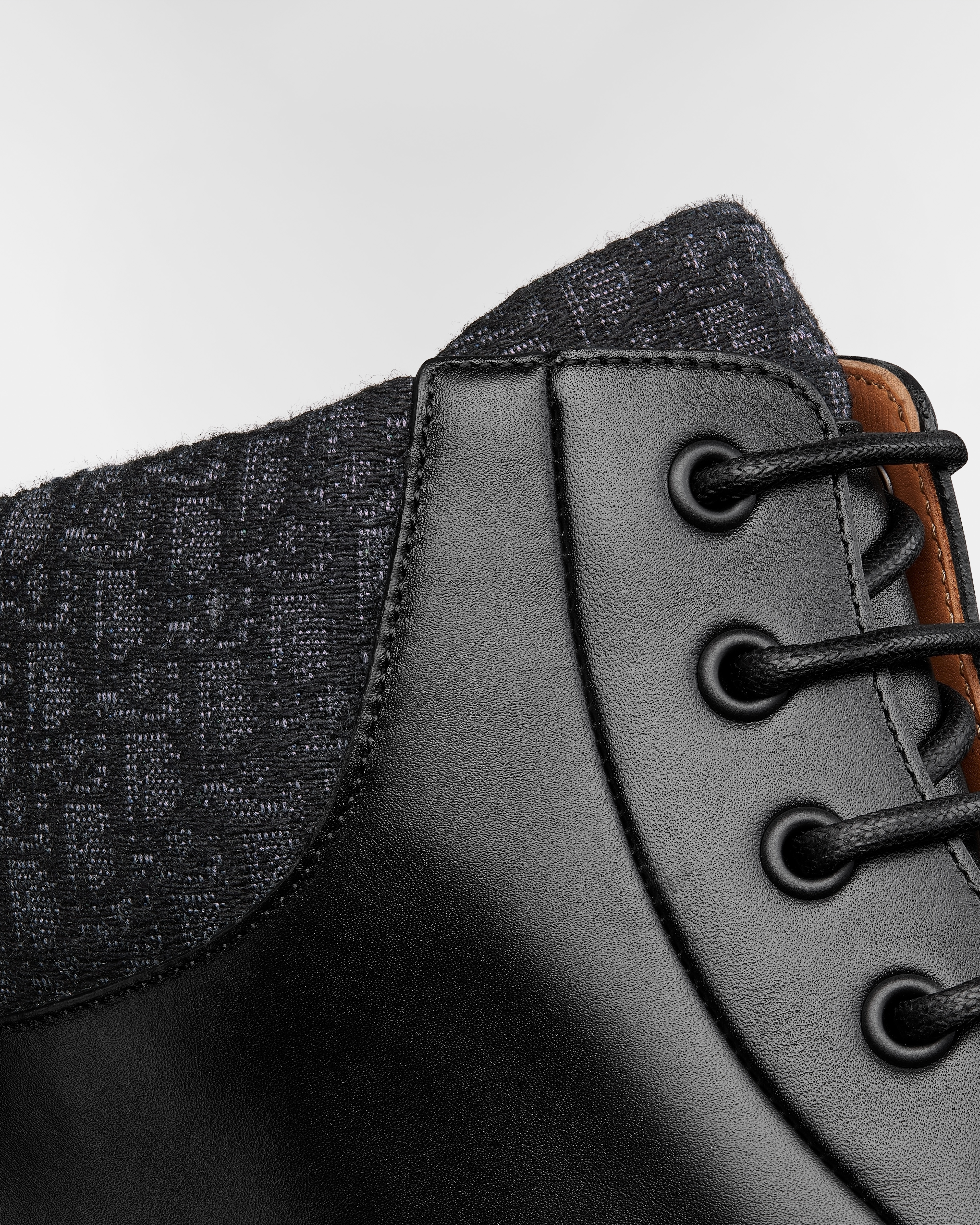 Dior Explorer III Ankle Boot Black Smooth Calfskin and Black Dior Oblique Jacquard E09