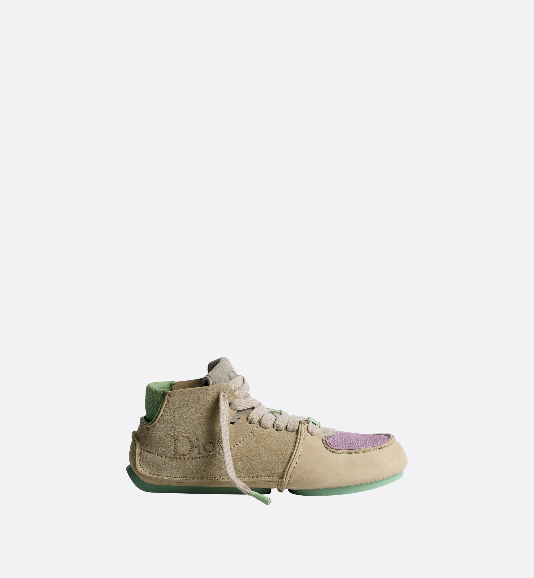 Beige Nubuck with Beige, Green and Purple Suede Calfskin