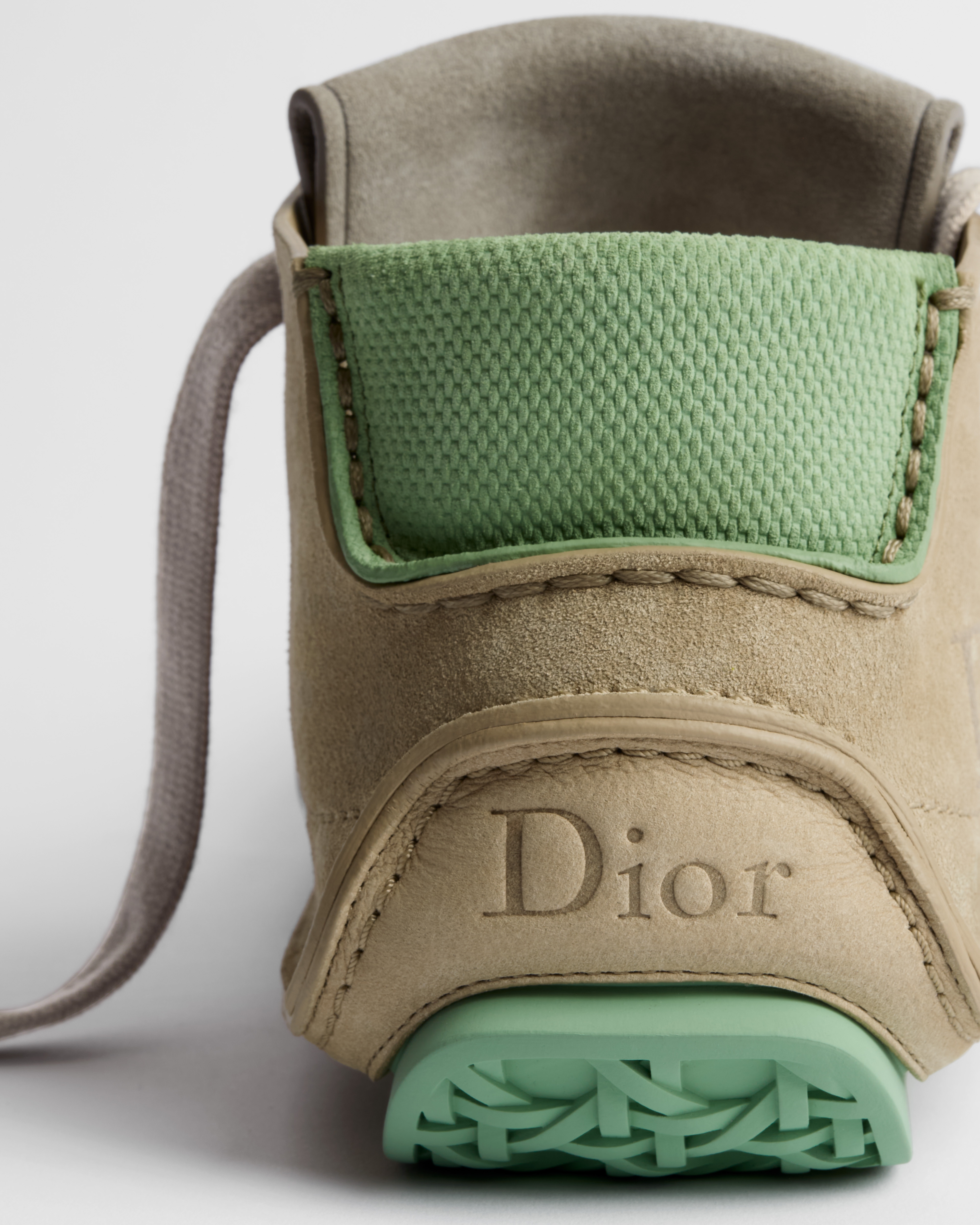 Dior Roadie Lace-Up Boot Beige Nubuck with Beige, Green and Purple Suede E08