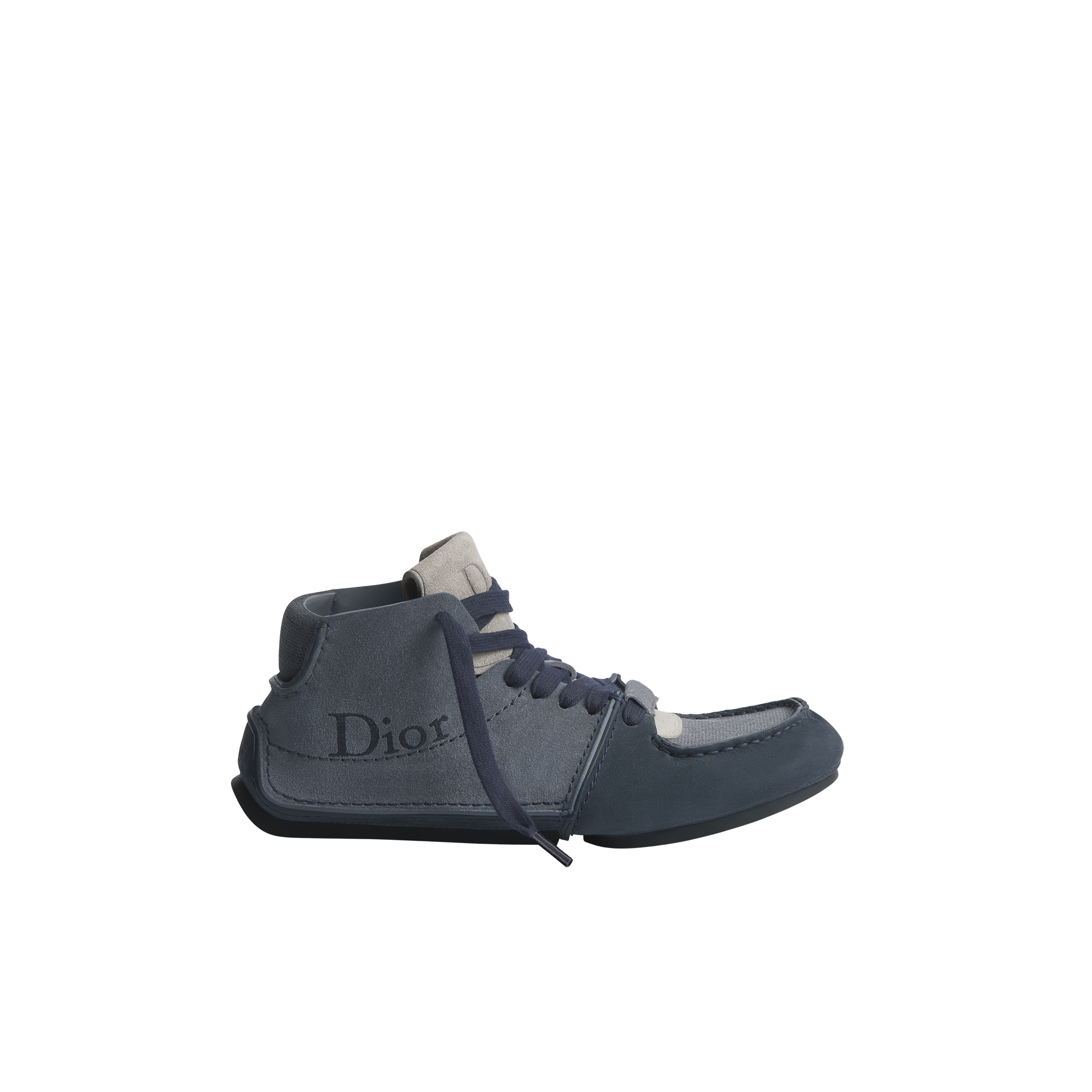 Dior Roadie Lace-Up Boot Deep Blue Nubuck and Deep Blue Suede Calfskin E02