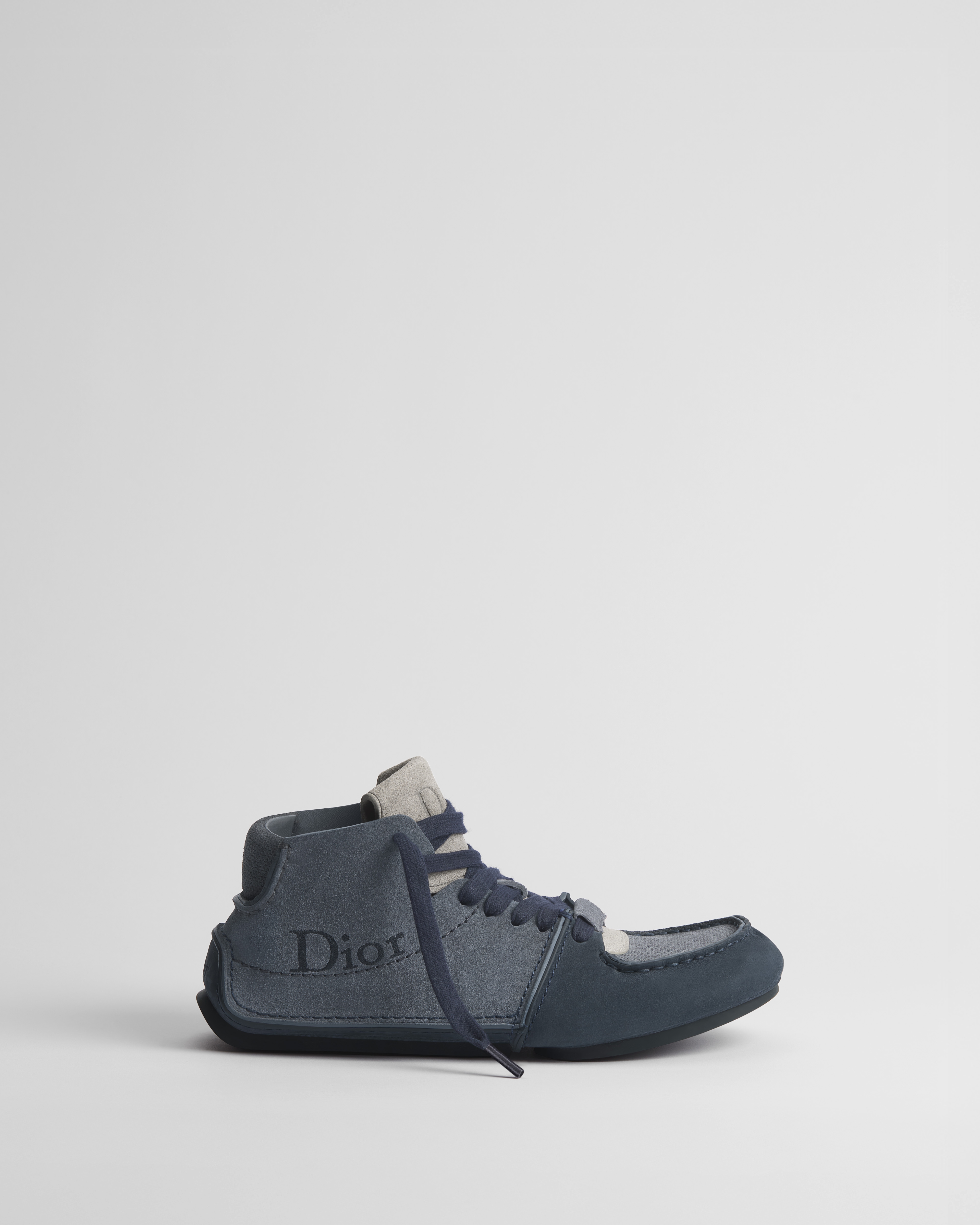 Dior Roadie Lace-Up Boot Deep Blue Nubuck and Deep Blue Suede Calfskin E02