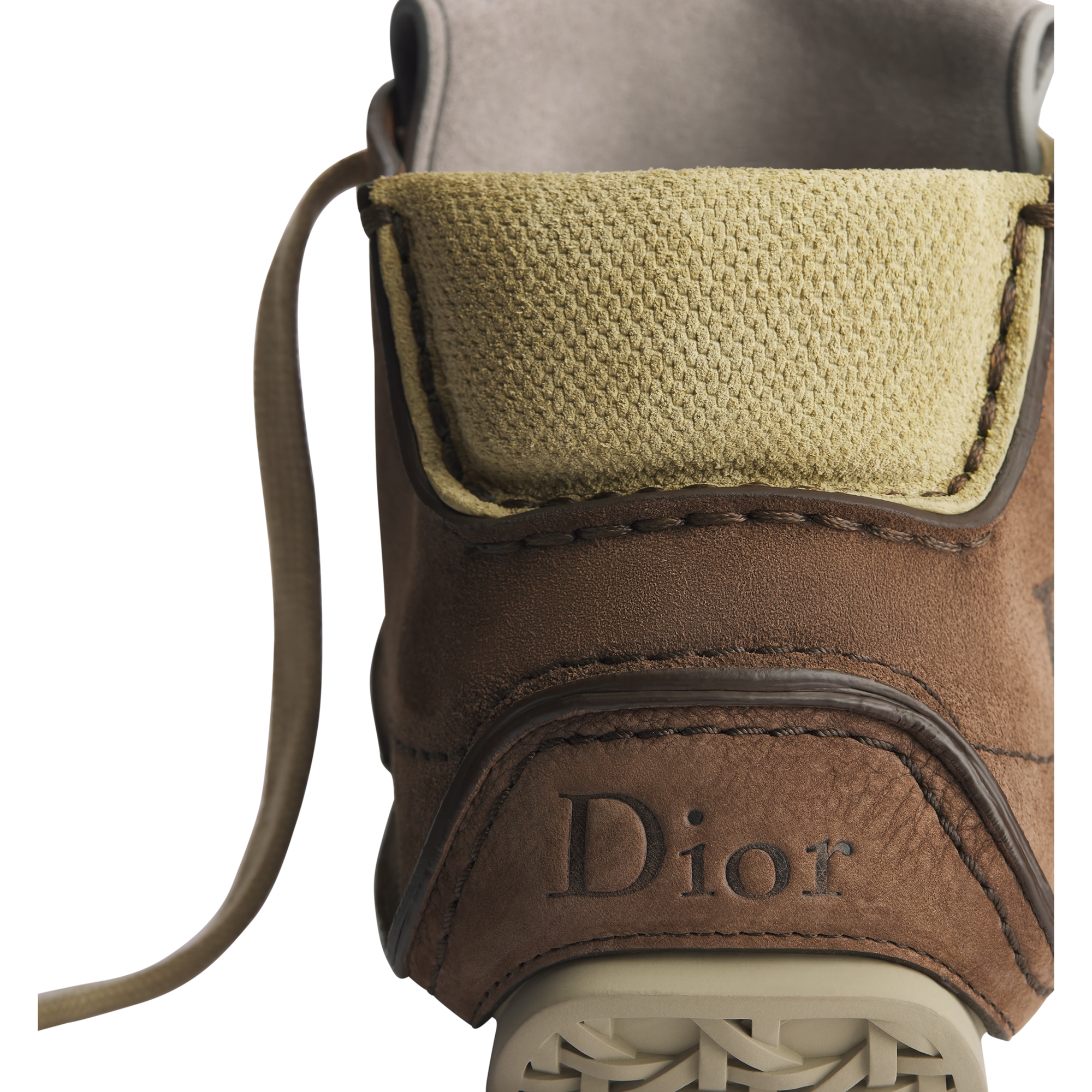 Dior Roadie Lace-Up Boot Brown Nubuck with Brown and Beige Suede E08