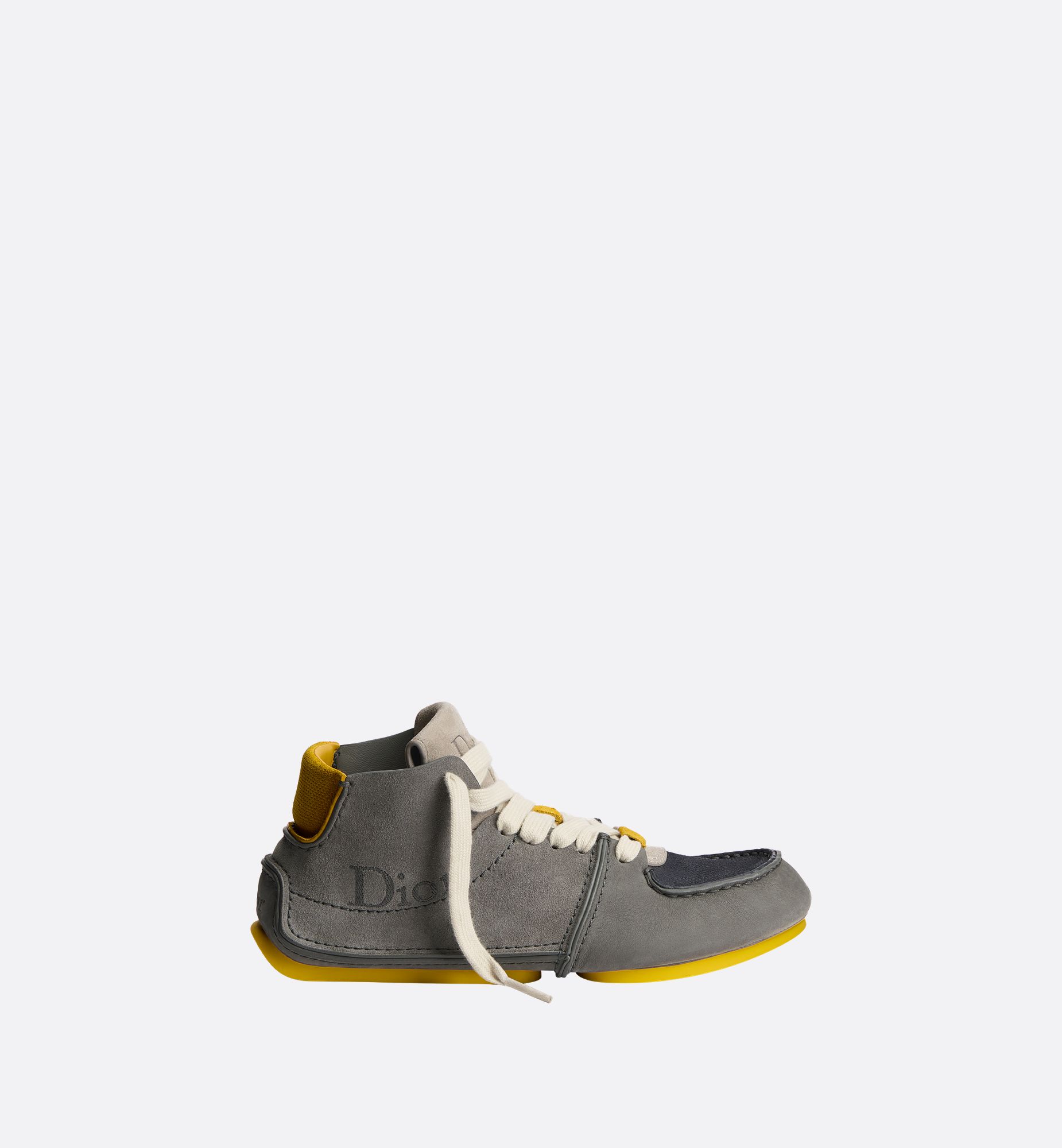 Gray Nubuck with Gray, Navy Blue and Yellow Suede Calfskin