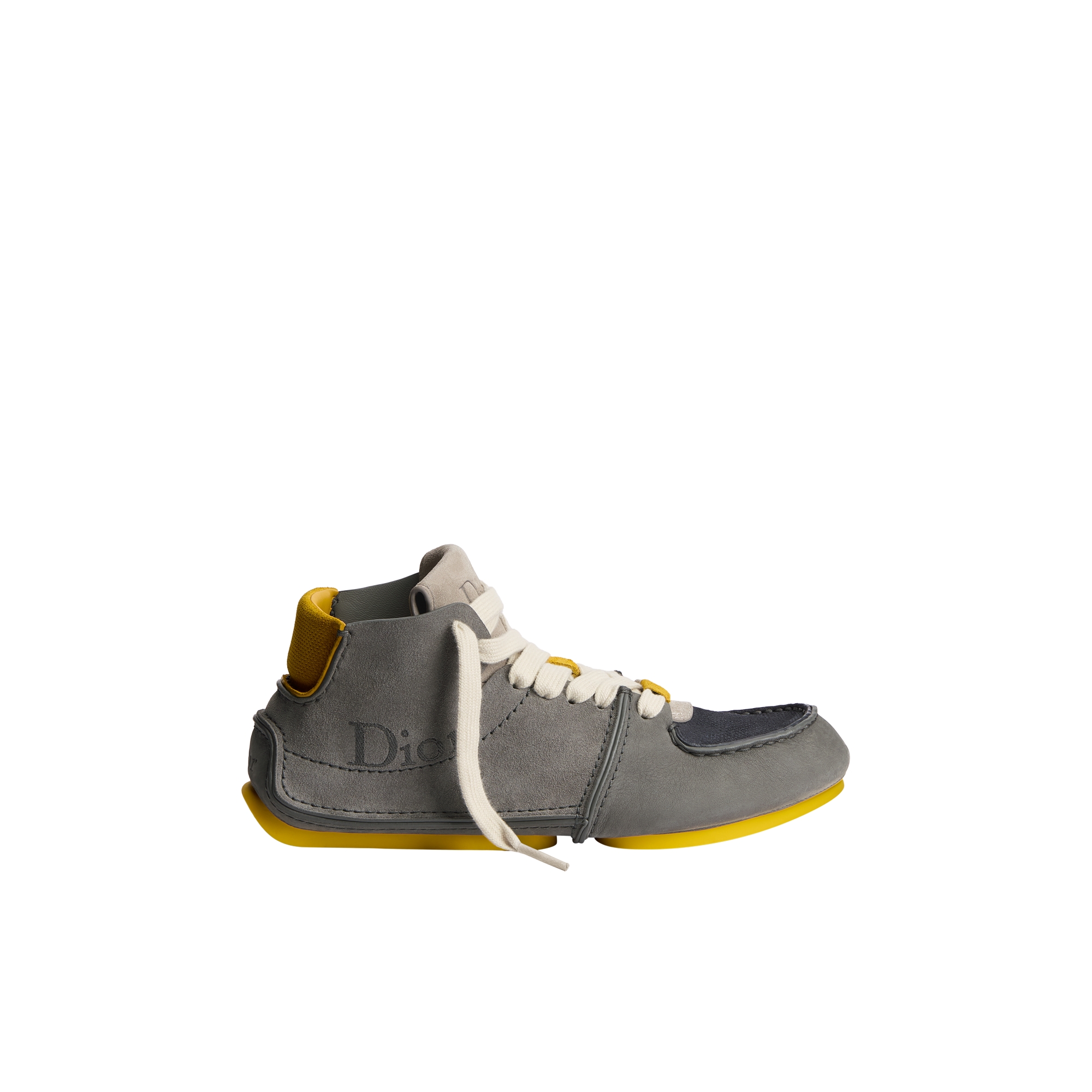  Gray Nubuck with Gray, Navy Blue and Yellow Suede Calfskin