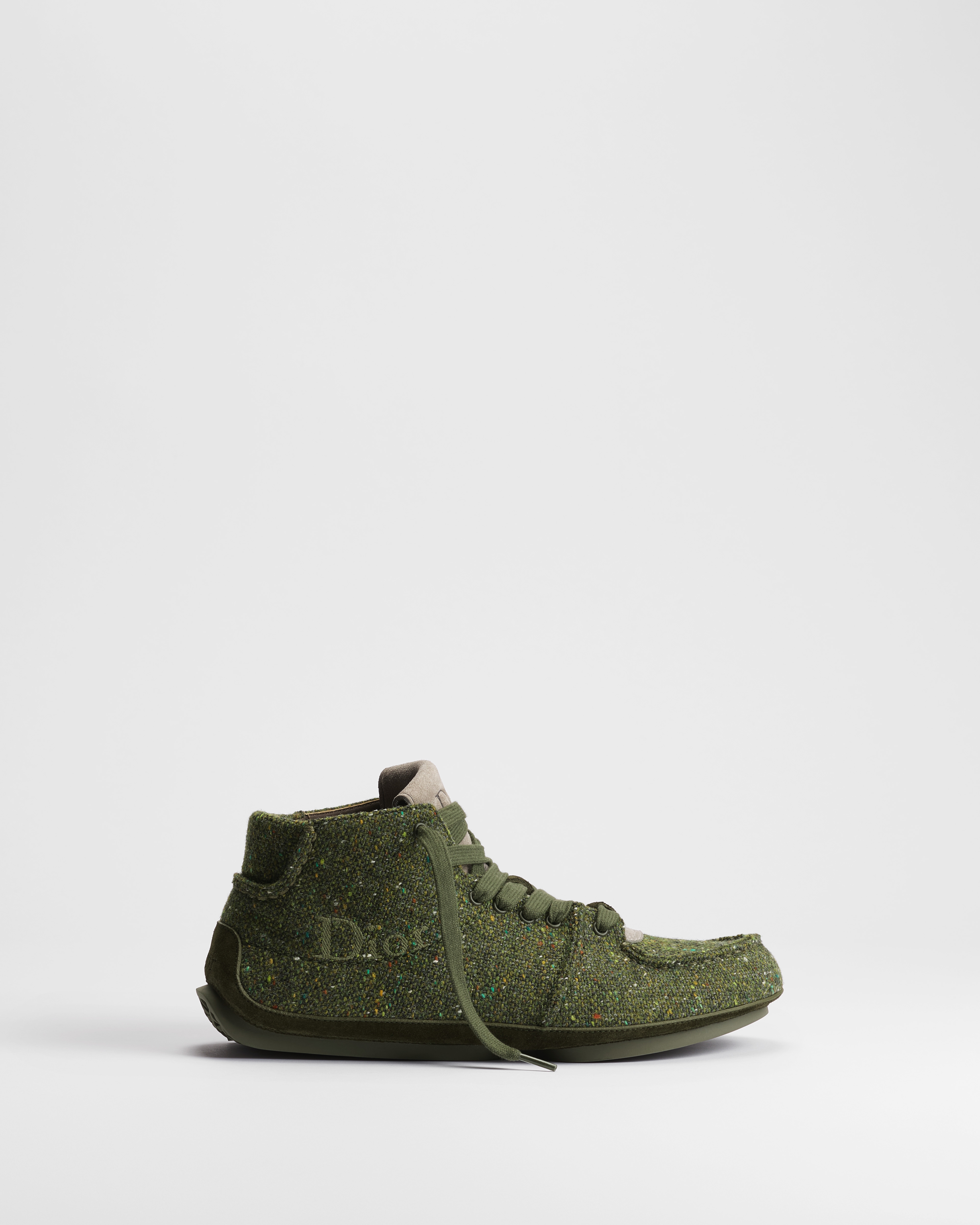 Bottine à lacets Dior Roadie Tweed Donegal kaki E02