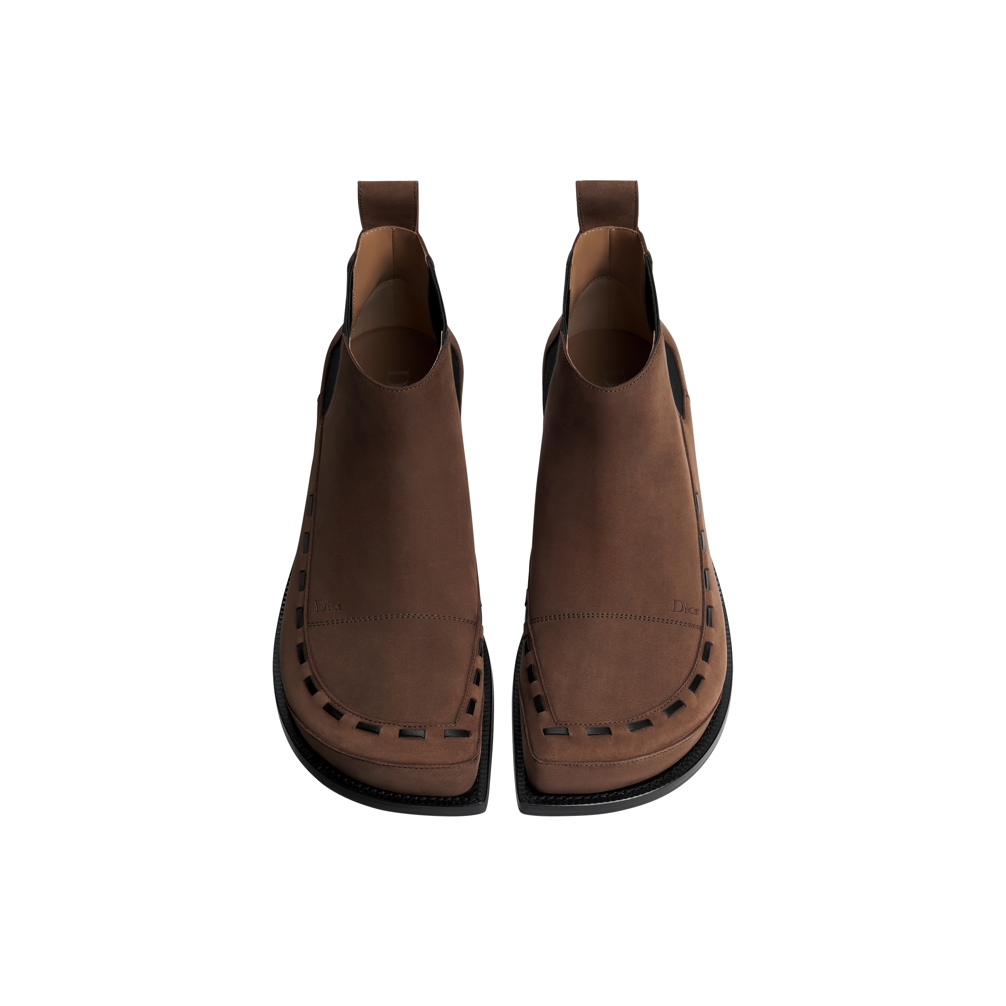 D de Dior Chelsea Boot Brown Coated Calfskin E06