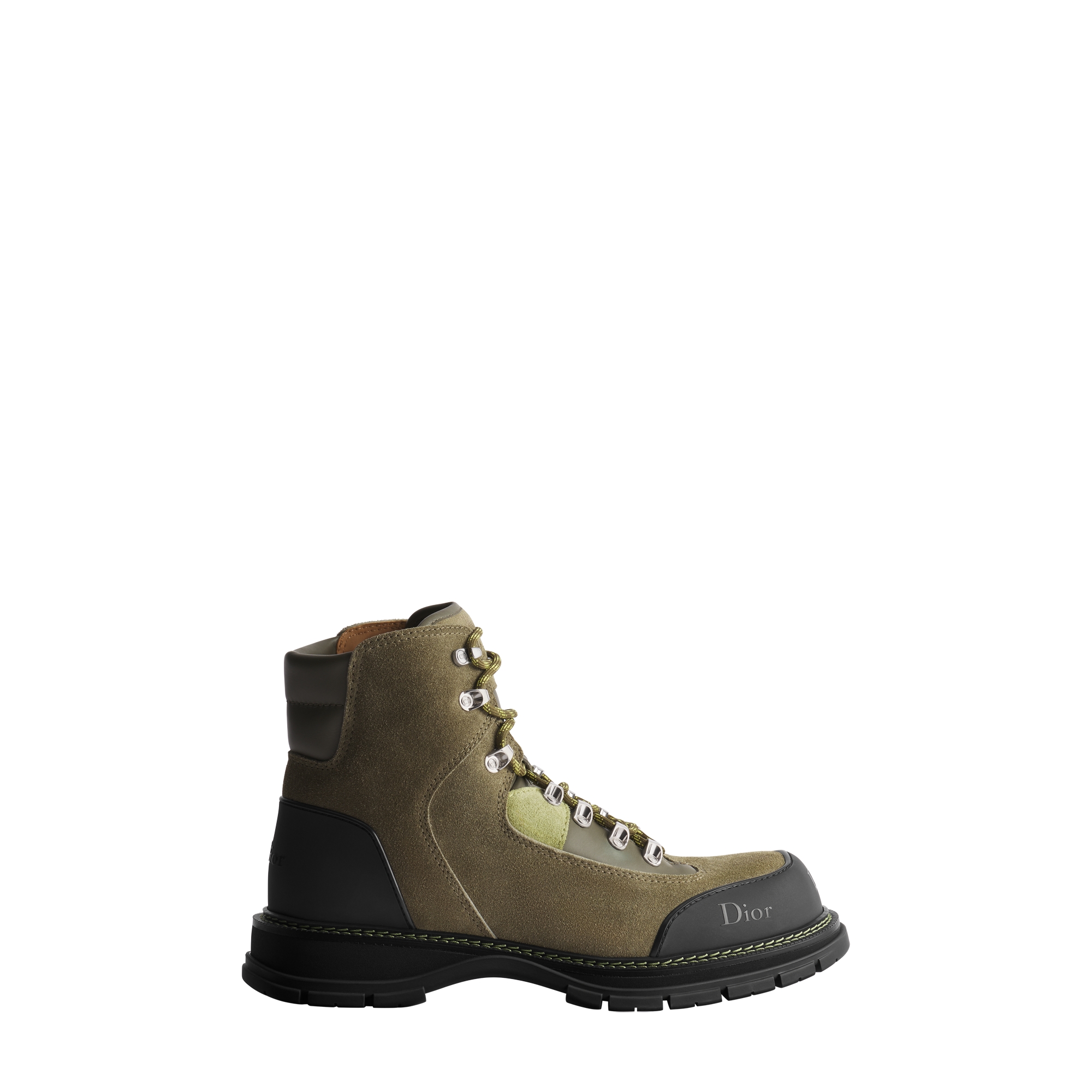 DiorAlps Dior Valto Ankle Boot Khaki Suede Calfskin and Khaki Smooth Calfskin E02