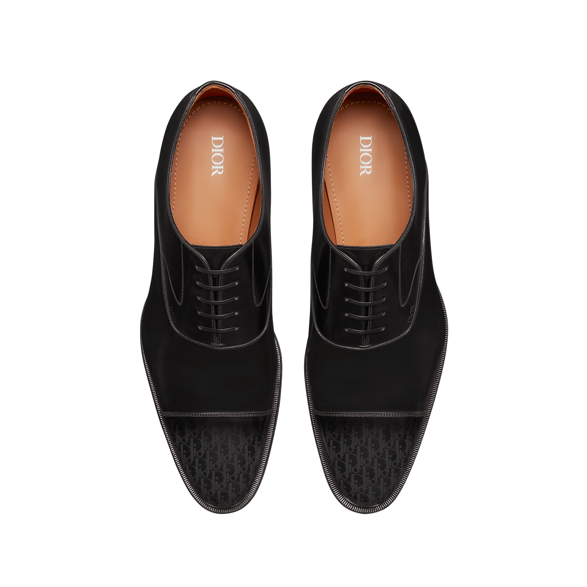 Dior Timeless Oxford Shoe Gray and Black Calfskin with Dior Oblique Gradient Patina E06