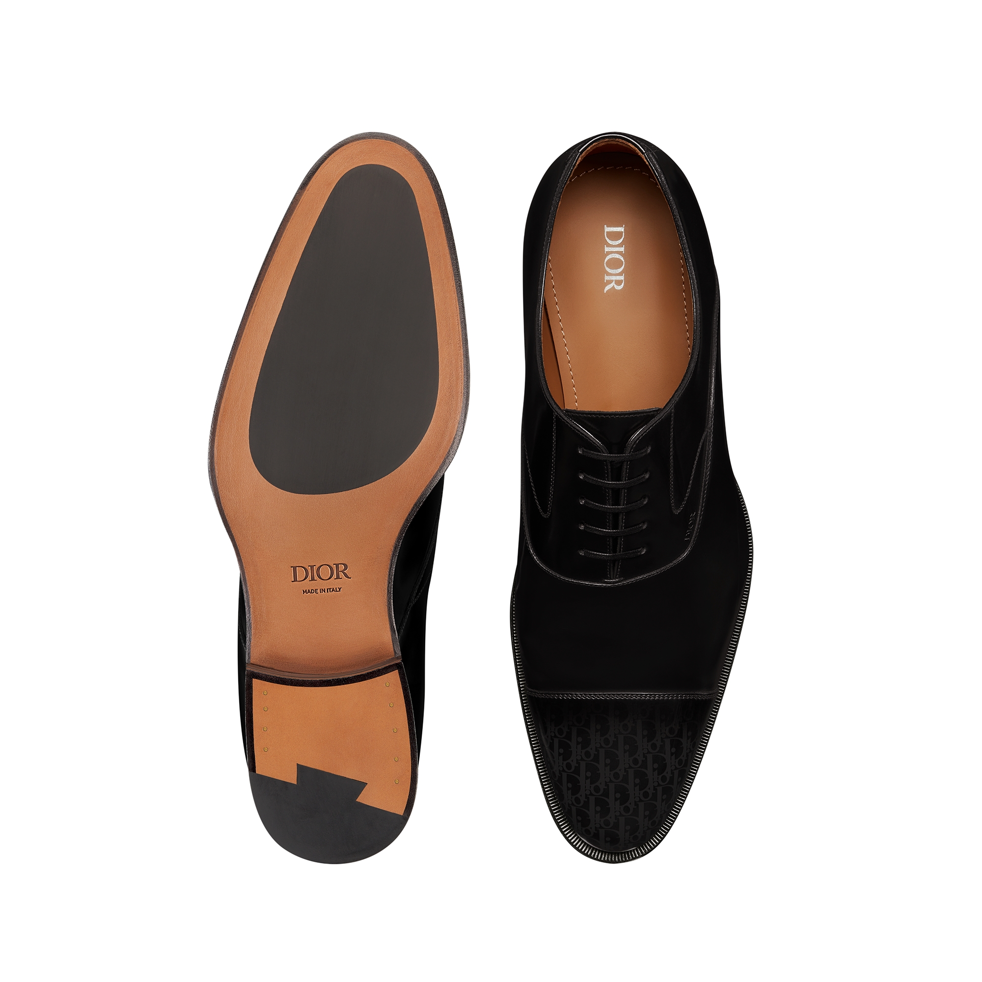 Dior Timeless Oxford Shoe Gray and Black Calfskin with Dior Oblique Gradient Patina E07