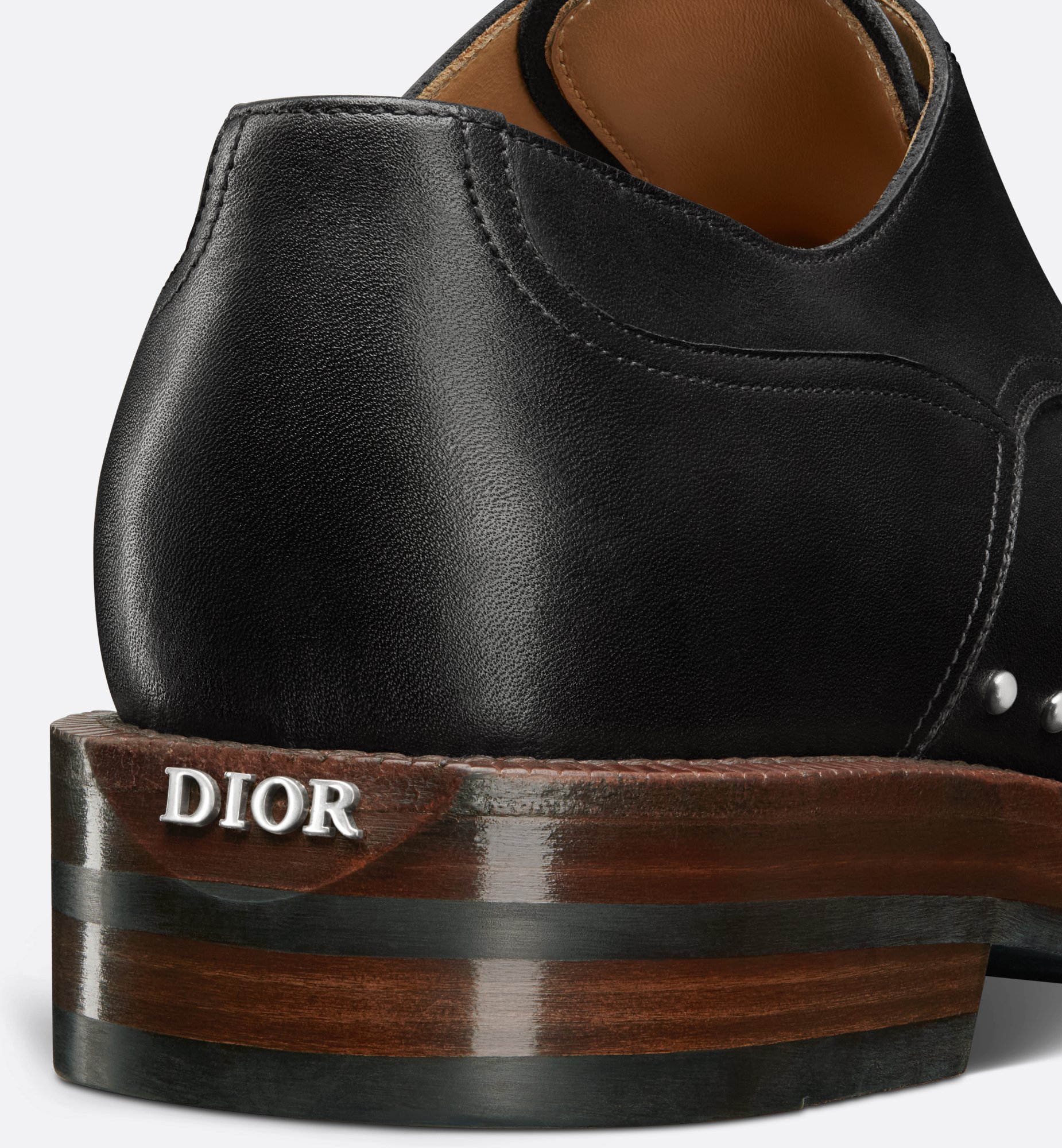 Dior Carlo Derby Shoe Black Smooth Calfskin and Silver Dior Carlo Derby Shoe Black Smooth Calfskin and Silver