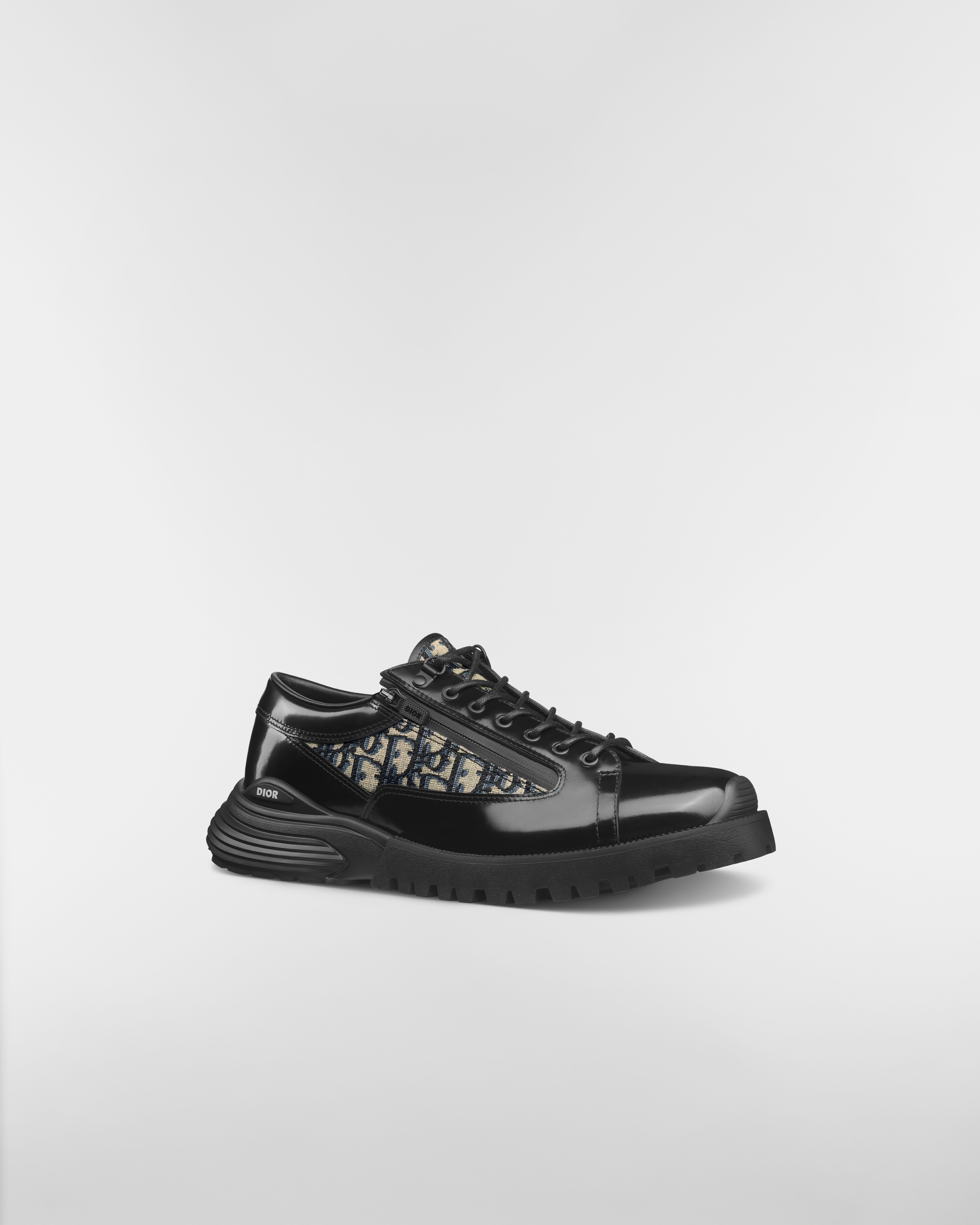 Dior Combat ダービーシューズ ポリッシュド カーフスキン & ディオール オブリーク ジャカード E03