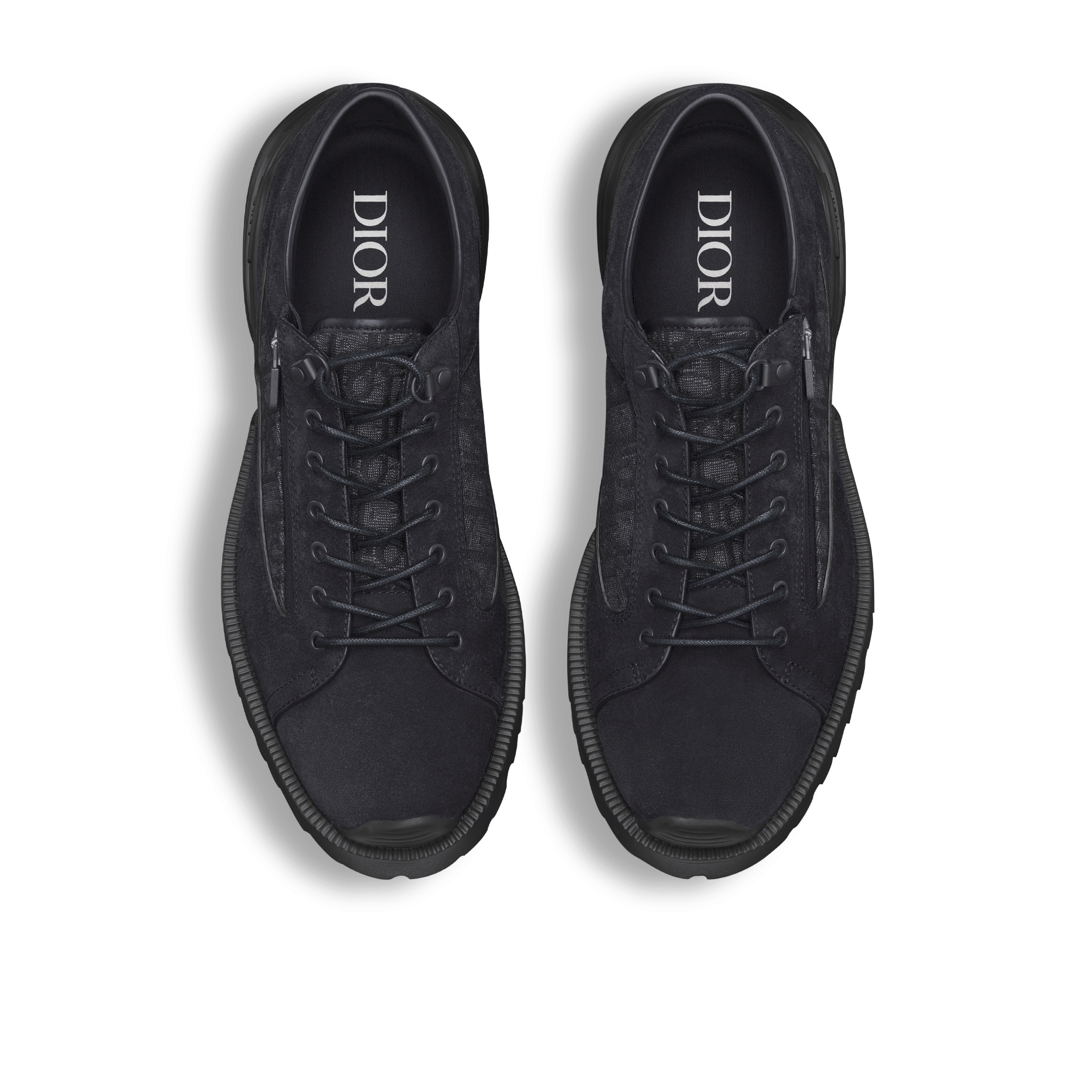 Dior Combat Derby Shoe Black Suede and Black Dior Oblique Jacquard E06