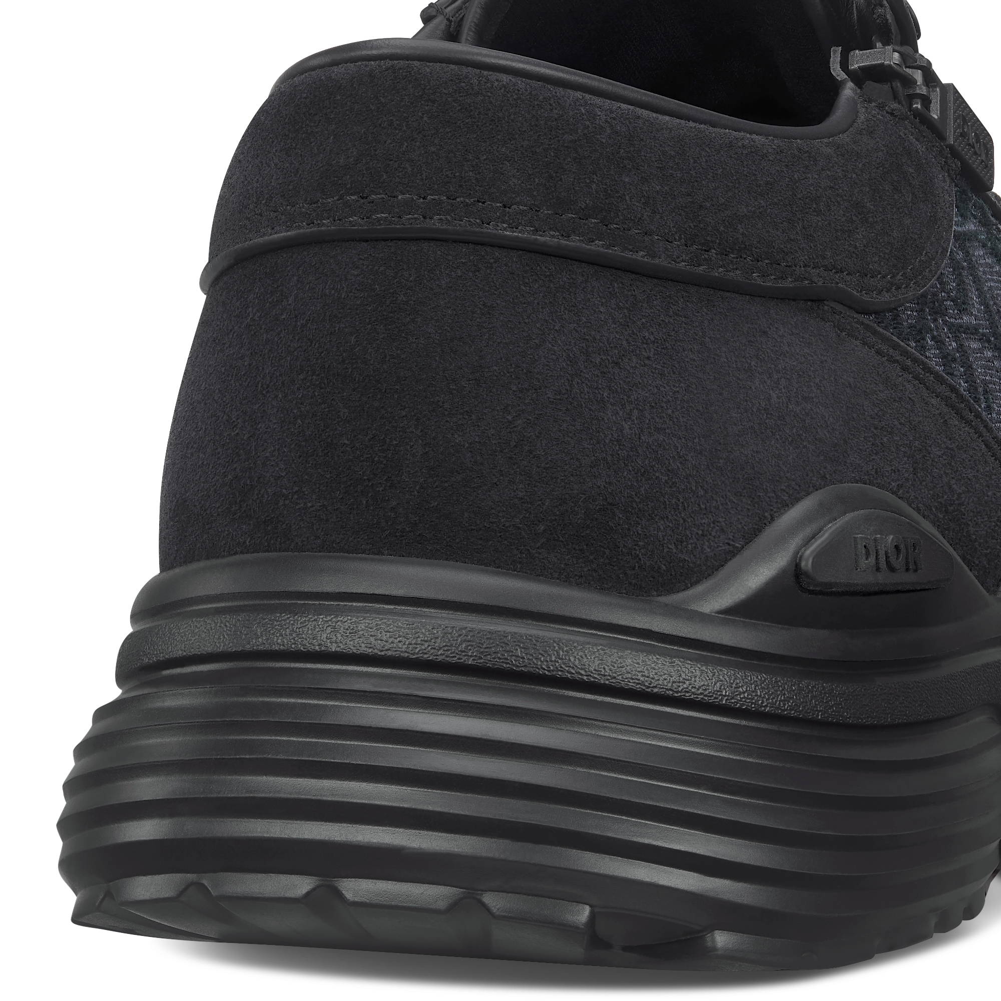 Dior Combat Derby Shoe Black Suede and Black Dior Oblique Jacquard E09