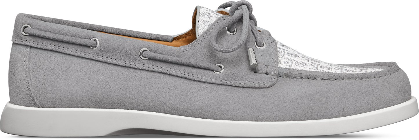 Dior Granville Boat Shoe Beige Suede and Beige Dior Oblique Jacquard | DIOR