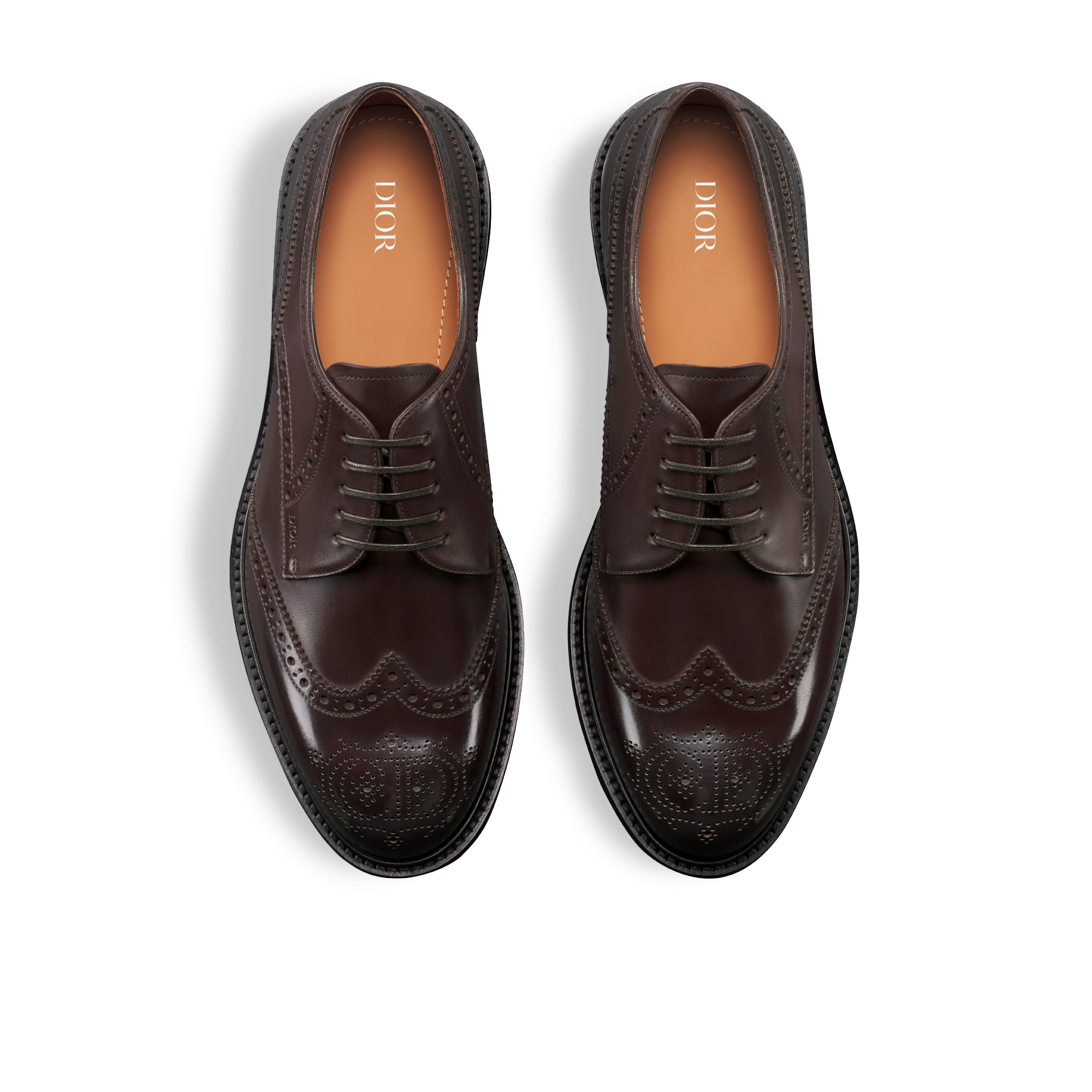 Dior Embassy Derby Brogue Brown Calfskin with Patina Finish DIOR