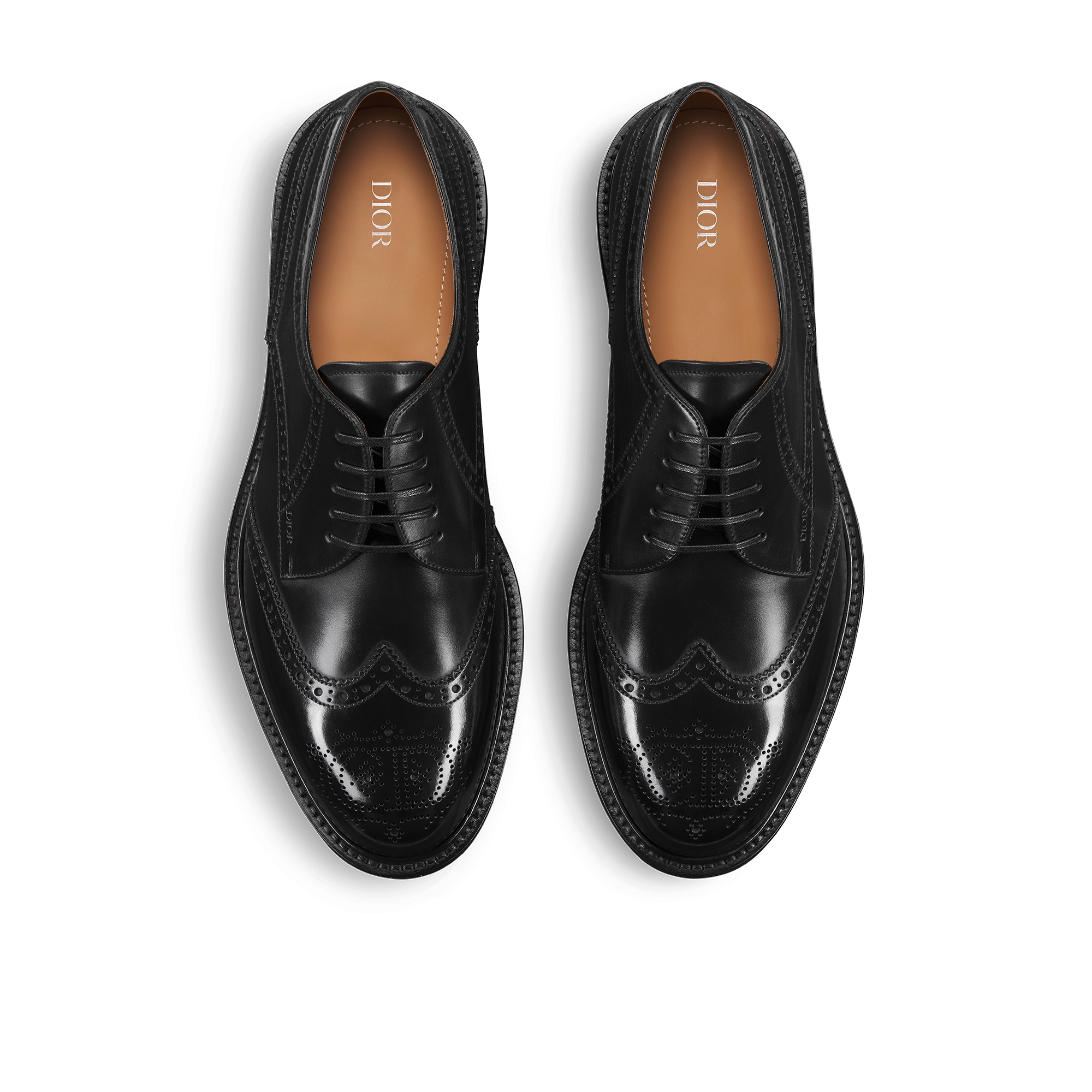 Dior Embassy 德比布洛克鞋 黑色刷色小牛皮 E06