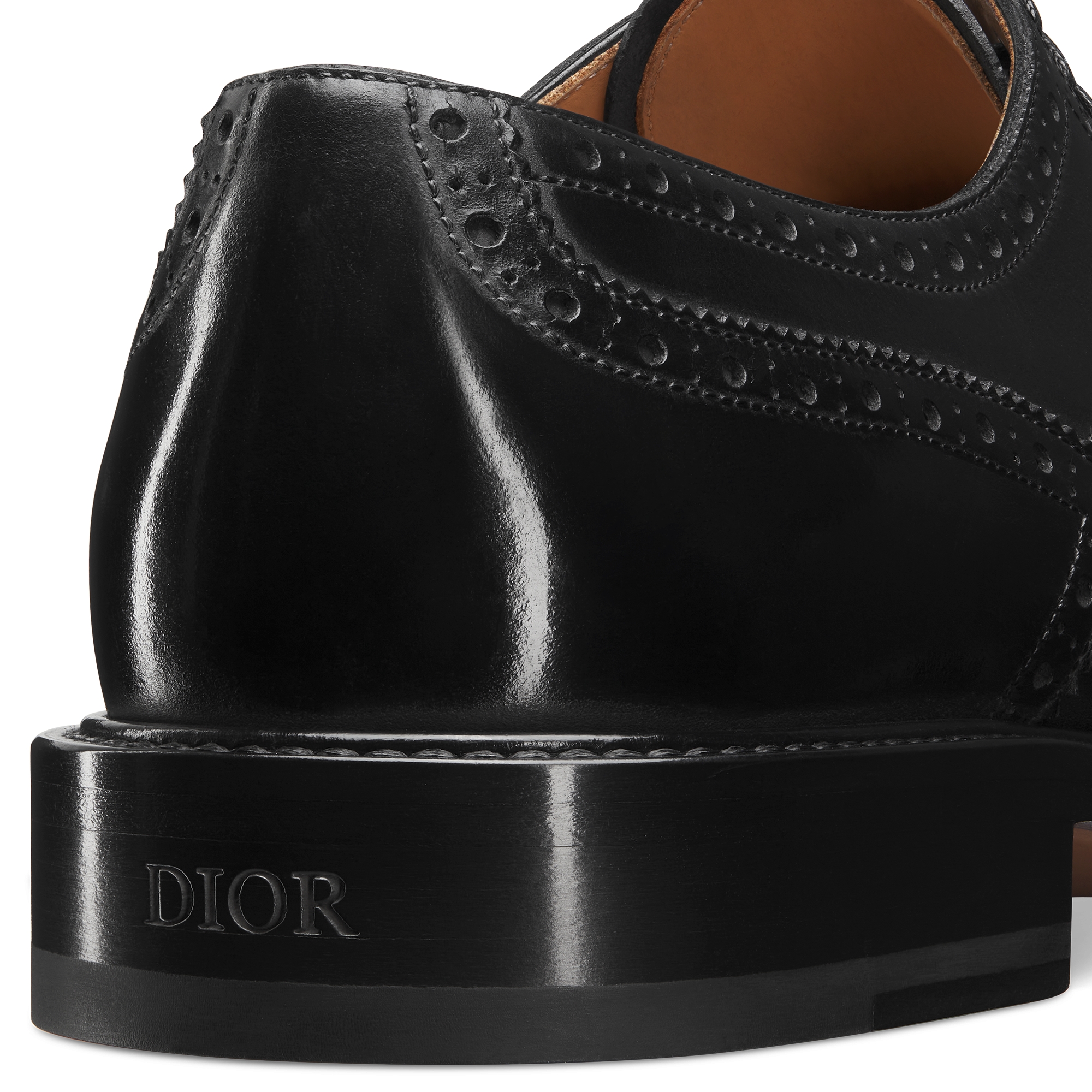 Dior Embassy 德比布洛克鞋 黑色刷色小牛皮 E09