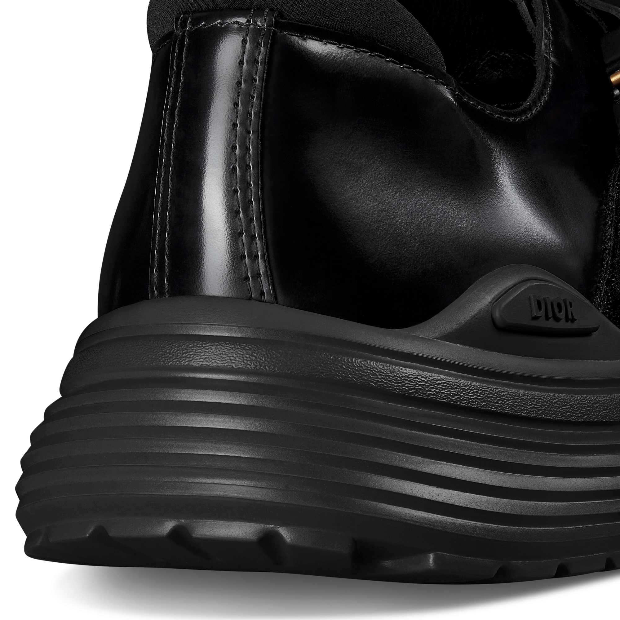 Dior Combat Monk Derby Schuh Poliertes Kalbsleder in Schwarz E09