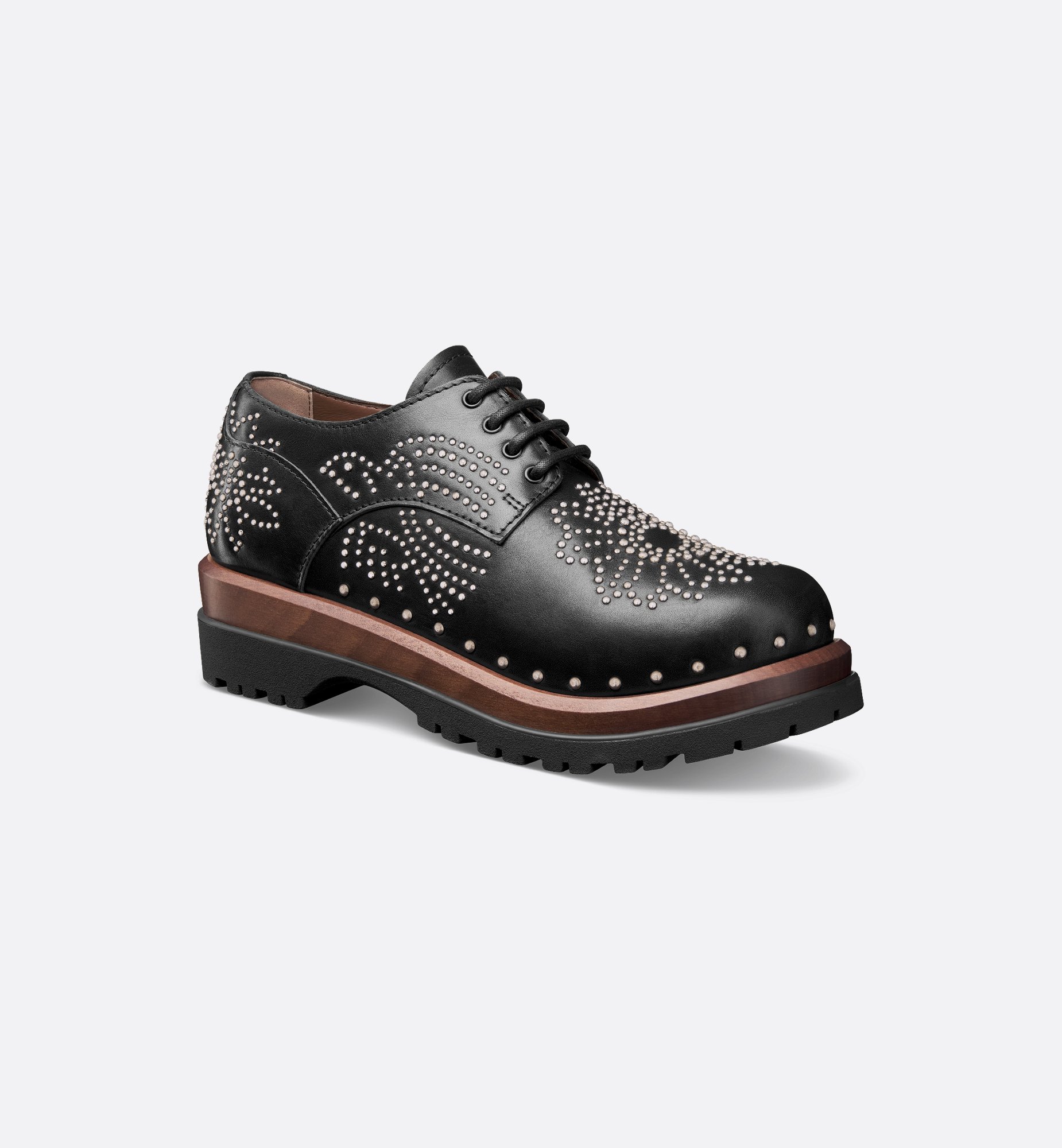 Dior Carlo Derby Shoe Black Smooth Calfskin and Silver Dior Carlo Derby Shoe Black Smooth Calfskin and Silver