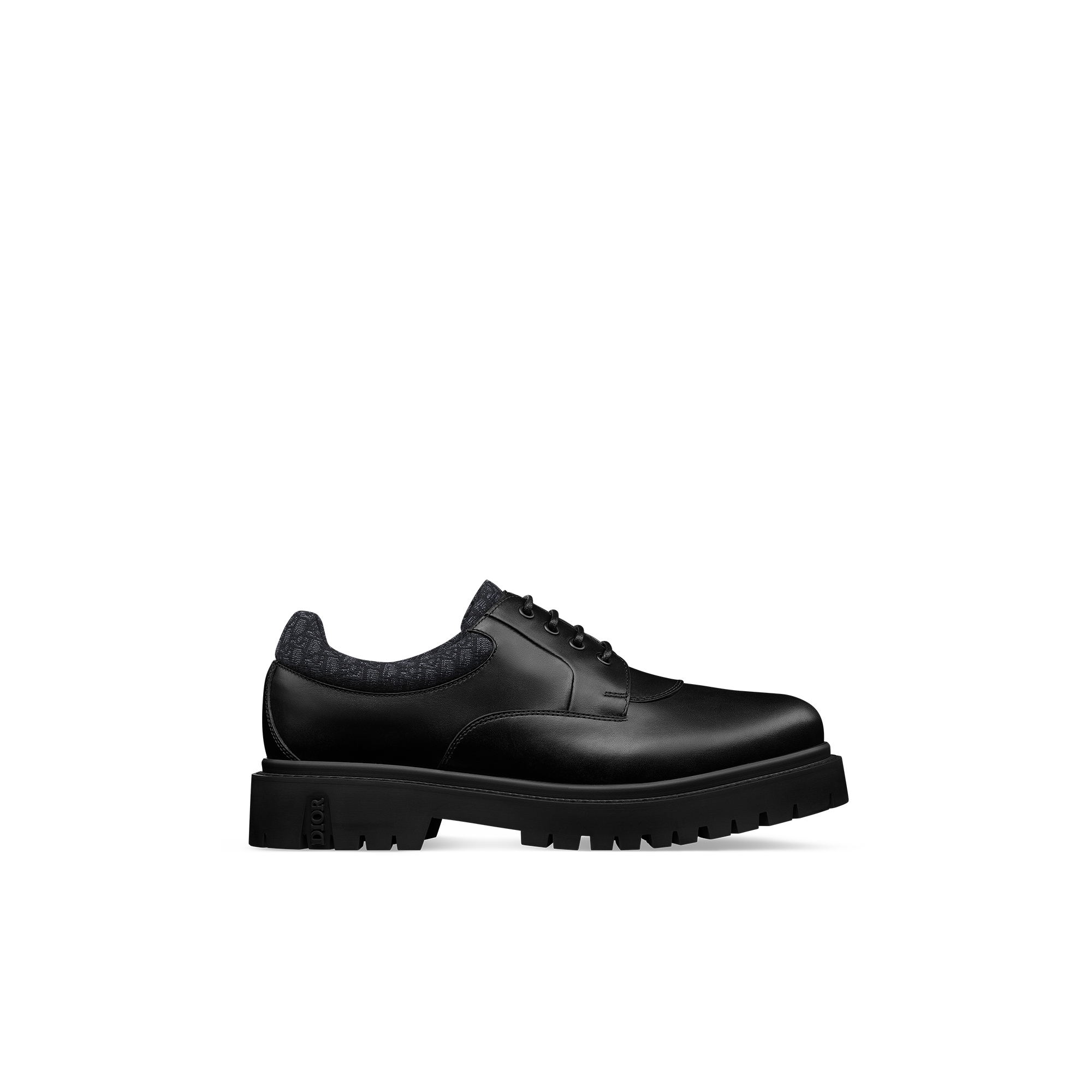 Dior Explorer III Derby Shoe Black Smooth Calfskin and Black Dior Oblique Jacquard E02