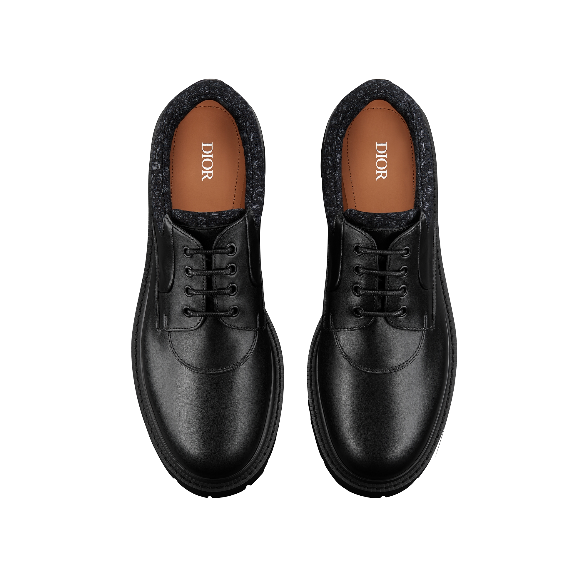 Dior Explorer III Derby Shoe Black Smooth Calfskin and Black Dior Oblique Jacquard E06