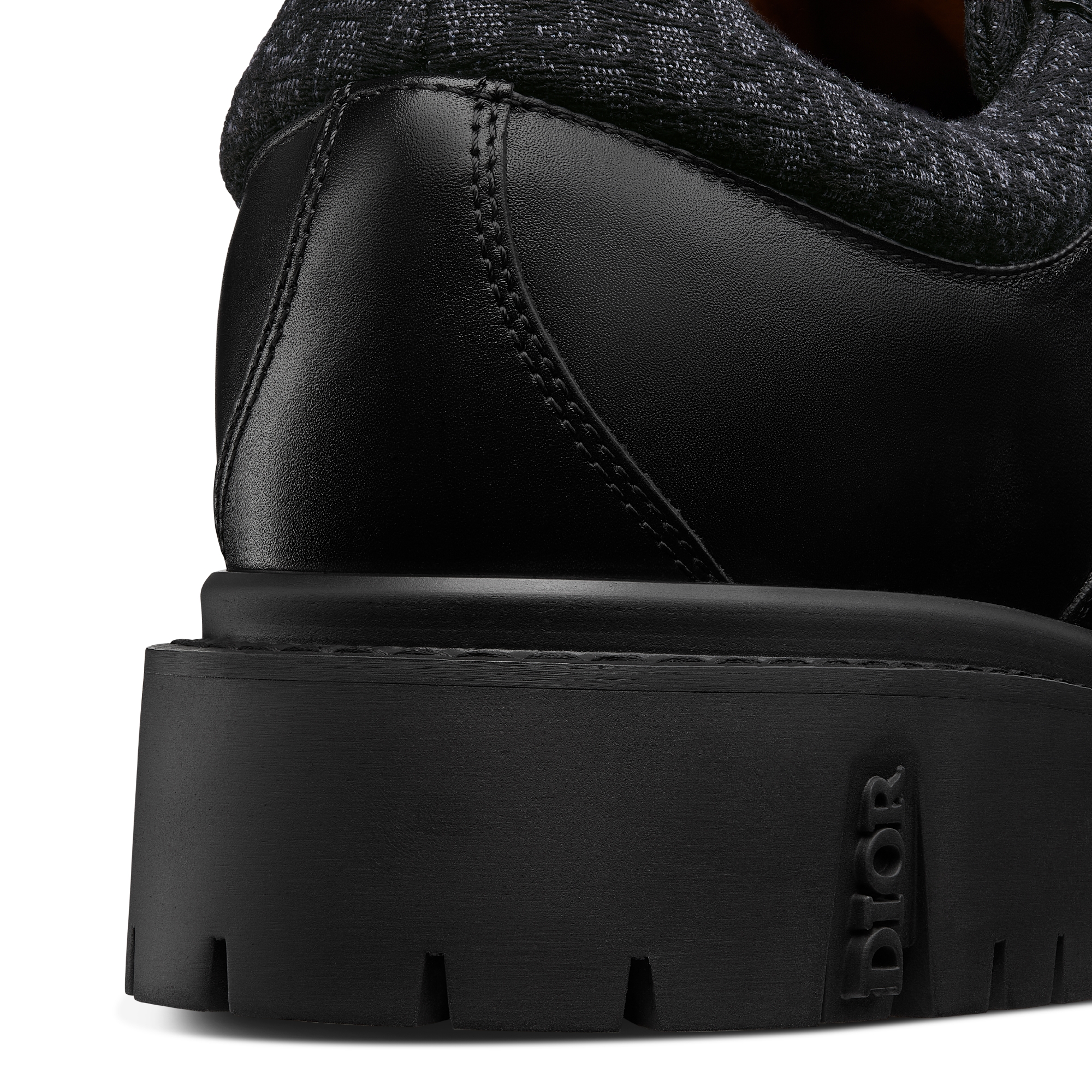 Dior Explorer III-derbyschoen Zwart soepel kalfsleer en zwarte Dior Oblique-jacquard E09