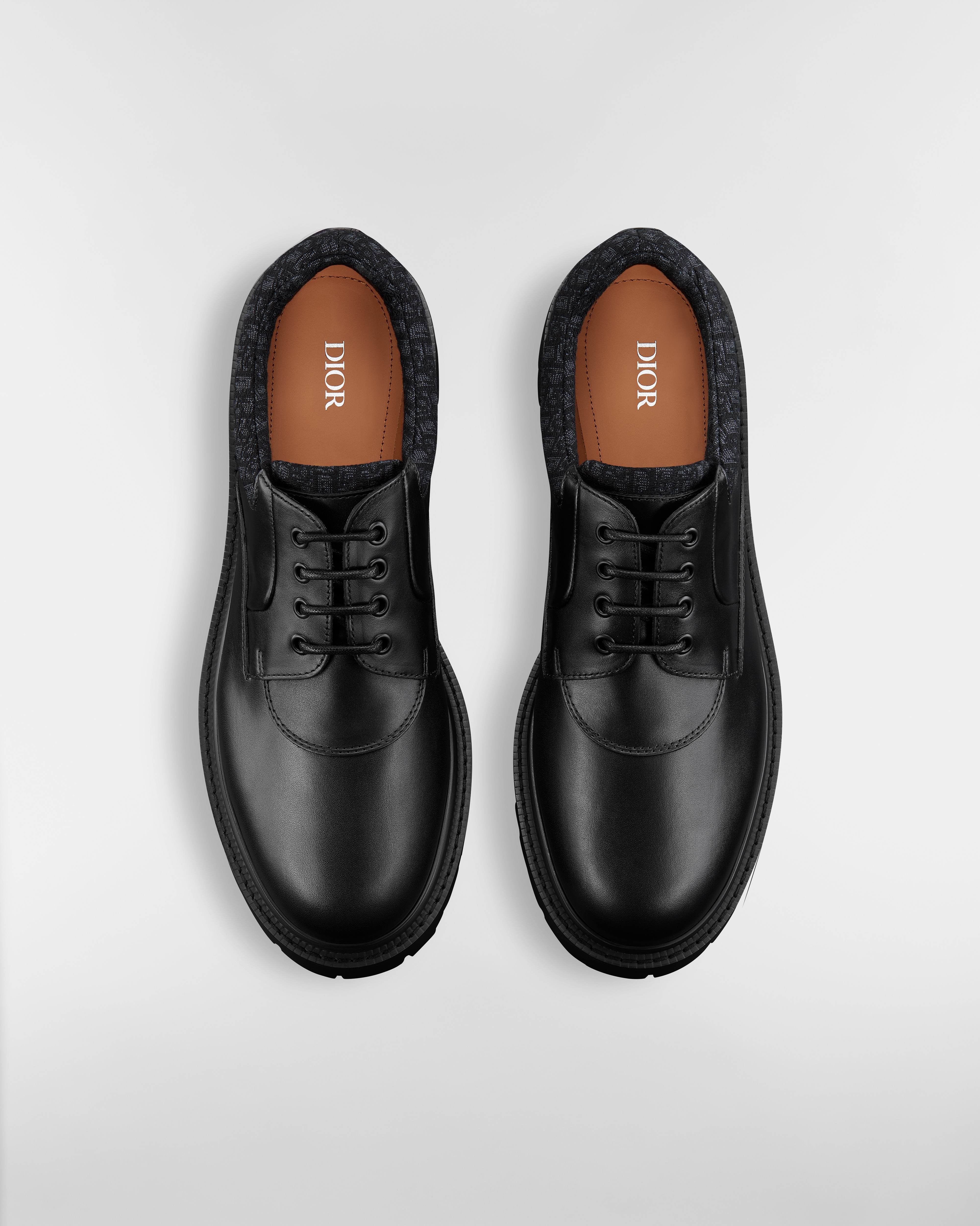 Dior Explorer III Derby Schuh Glattes Kalbsleder und Dior Oblique Jacquard in Schwarz E06