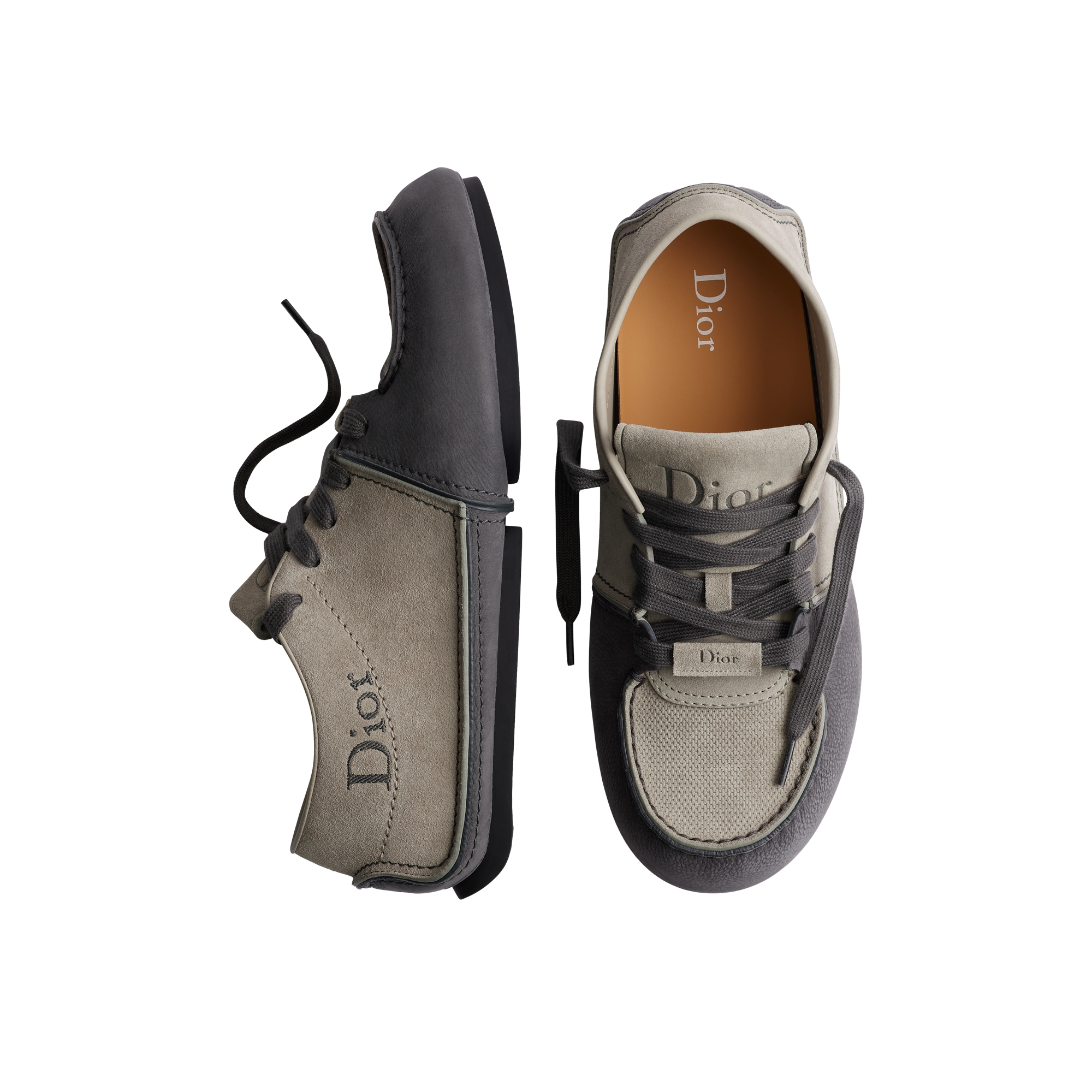 Dior Roadie Derby Shoe Gray Nubuck and Gray Suede Calfskin E06