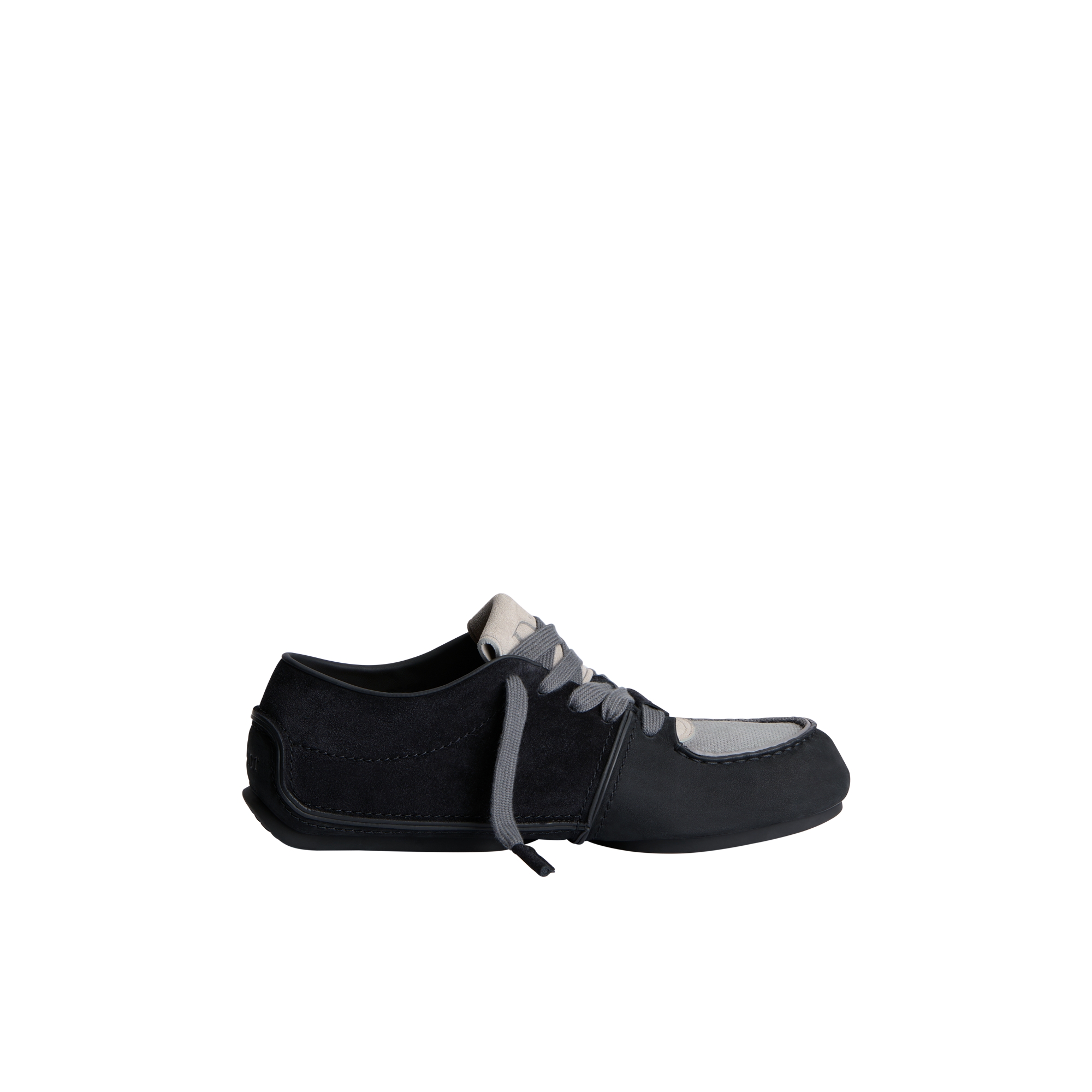 Dior Roadie Derby Shoe Black Nubuck with Black and Anthracite Gray Suede Calfskin E02