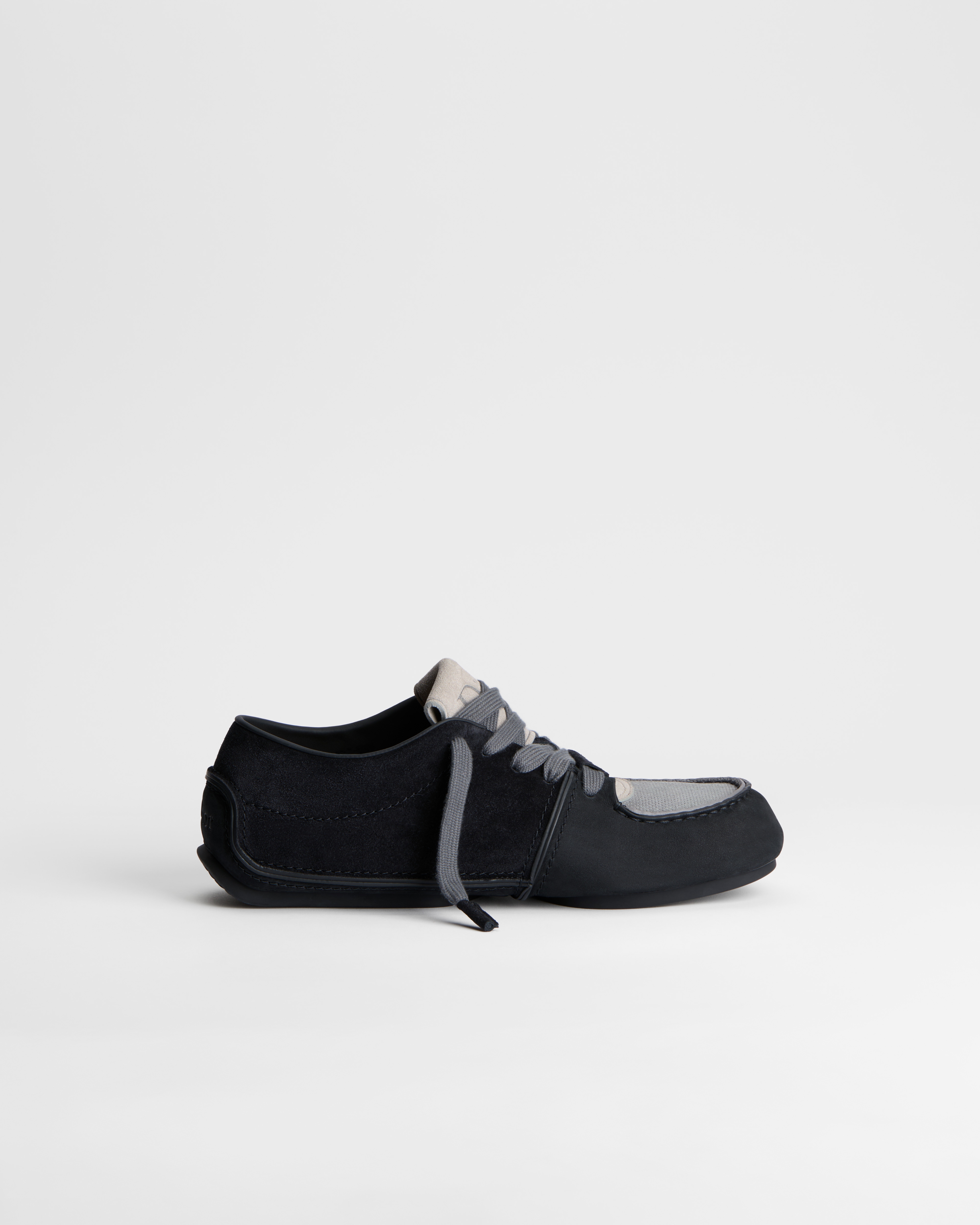 Dior Roadie Derby Shoe Black Nubuck with Black and Anthracite Gray Suede Calfskin E02