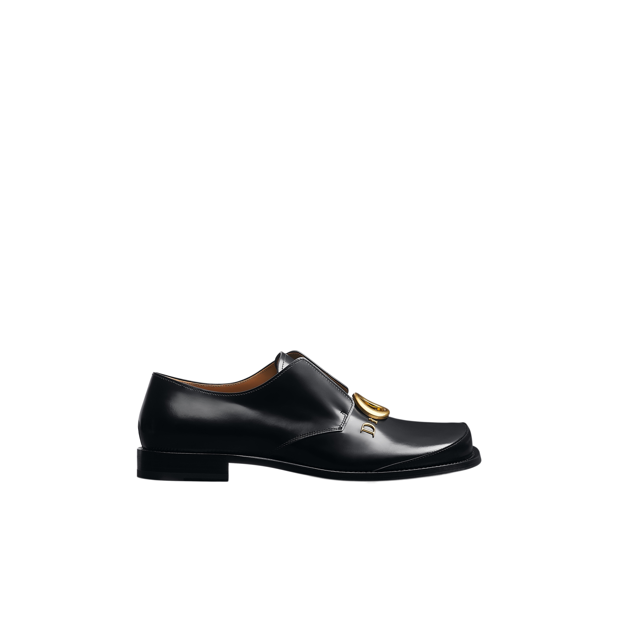 D de Dior Derby shoe Black Brushed Calfskin | DIOR