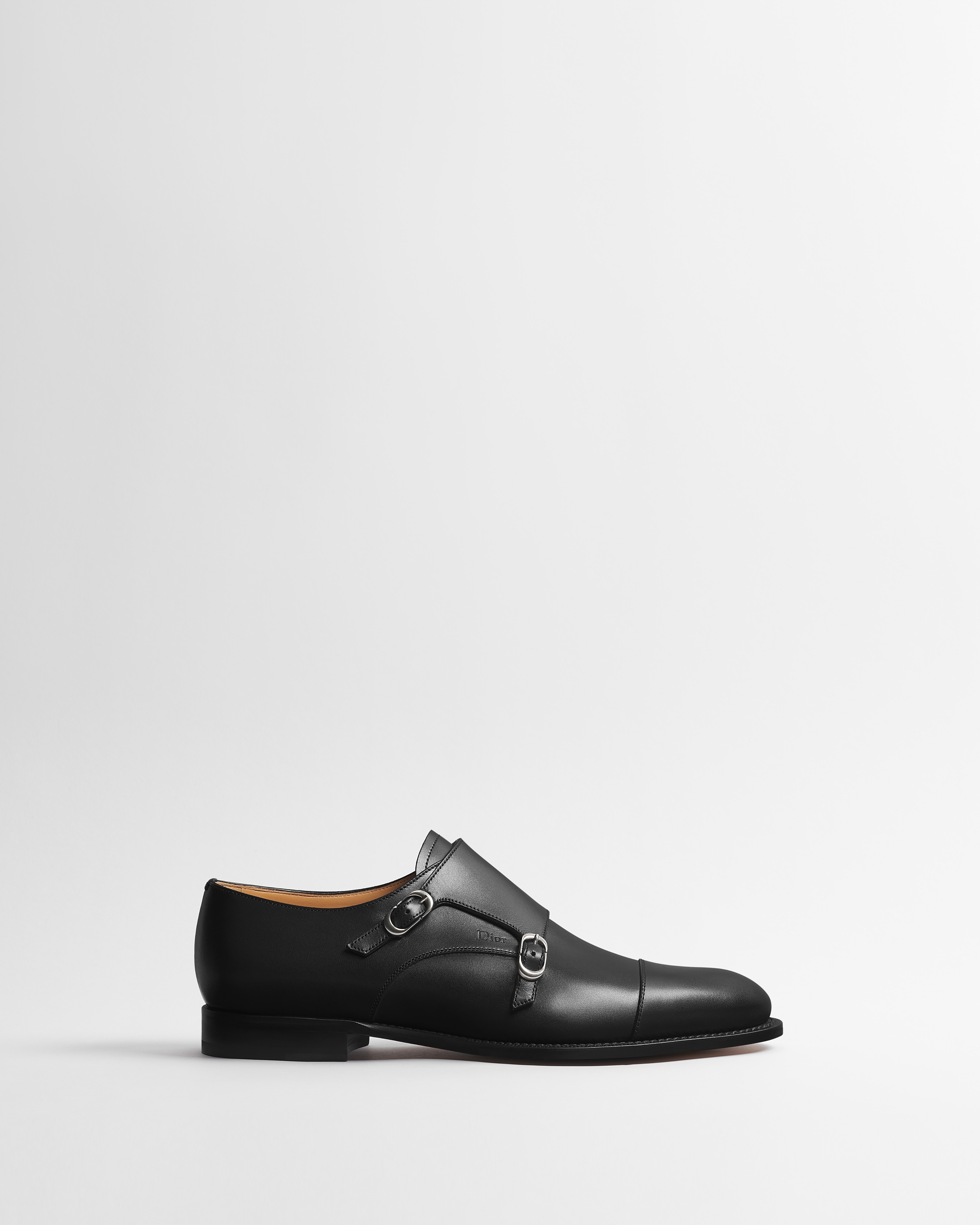 Derby double monk Dior Heir Cuir de veau lisse noir E02