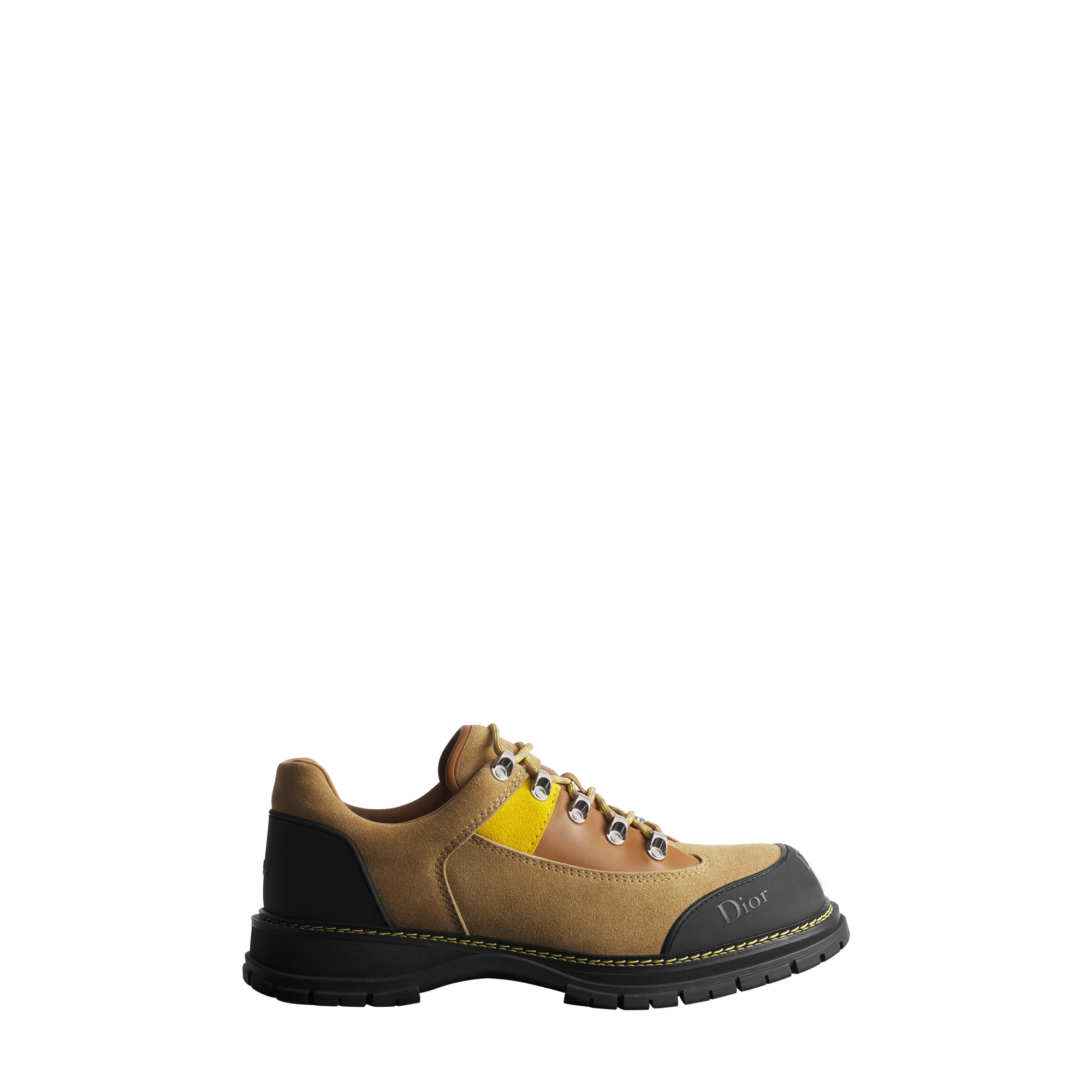 DiorAlps Dior Valto Derby Shoe Beige Suede Calfskin and Brown Smooth Calfskin E02
