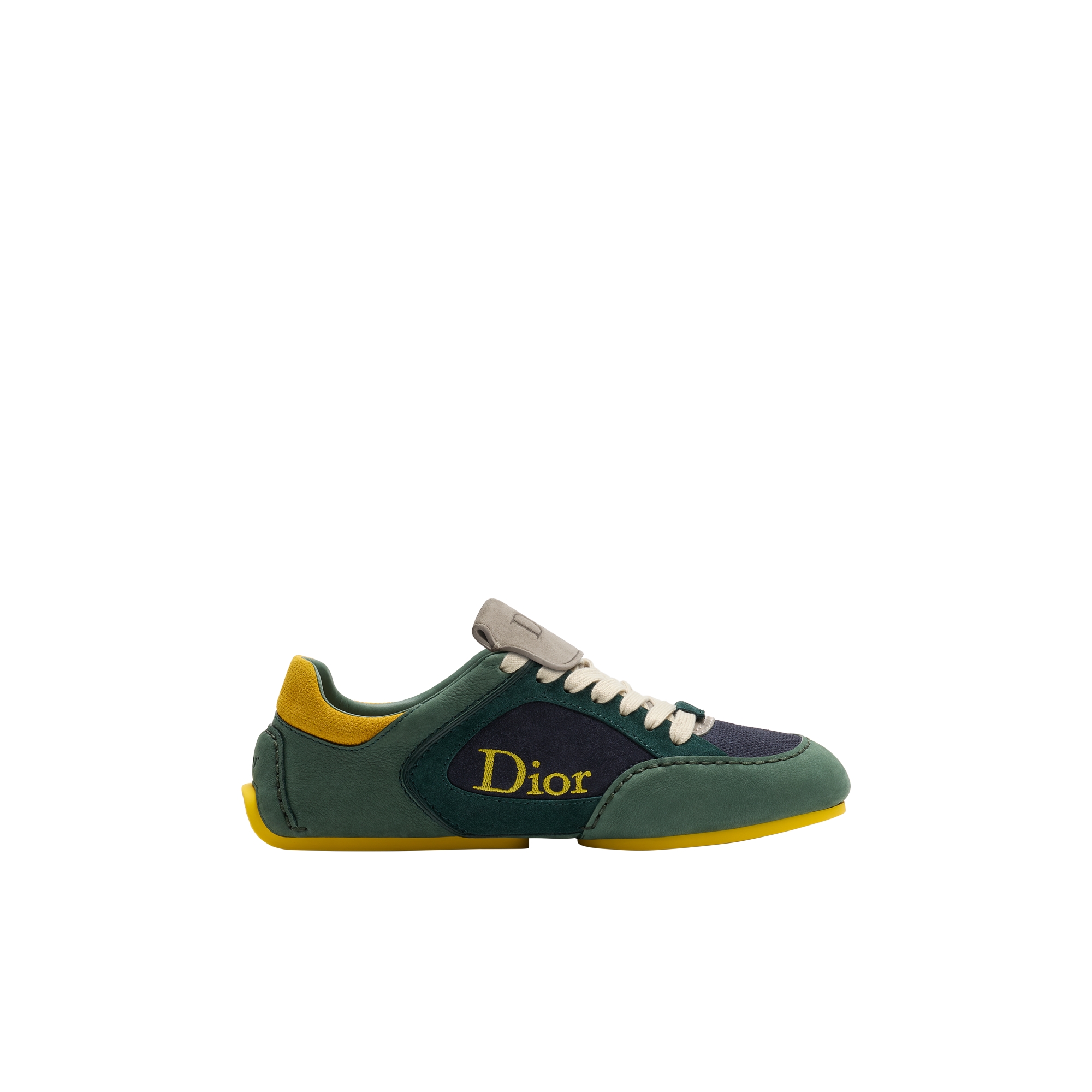 Nabuk Vert Cyprès con pelle di vitello scamosciata Vert Cyprès, blu navy e gialla