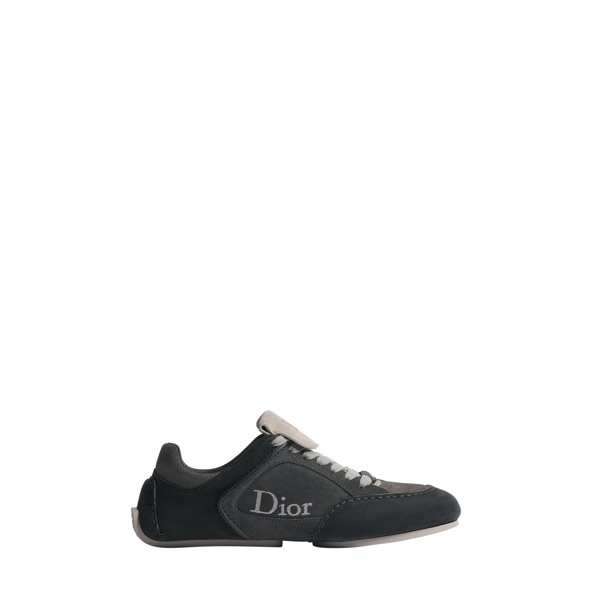Dior Roadie Derby Shoe Black Nubuck with Black and Deep Gray Suede Calfskin E02