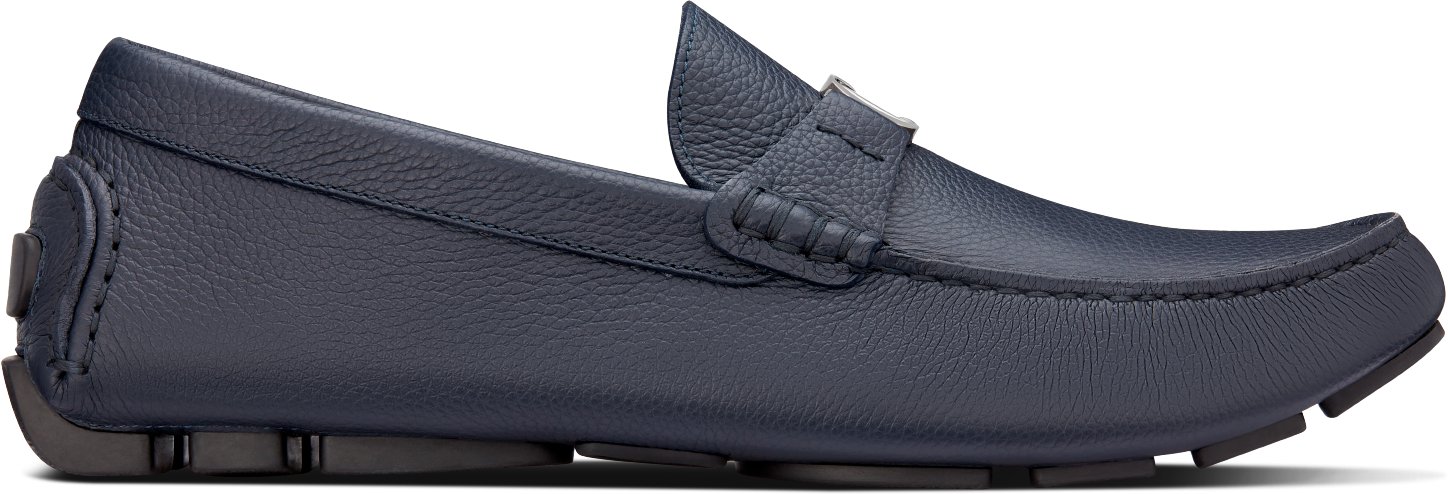 Dior Odéon Loafer Profile view Navy Blue Grained Calfskin