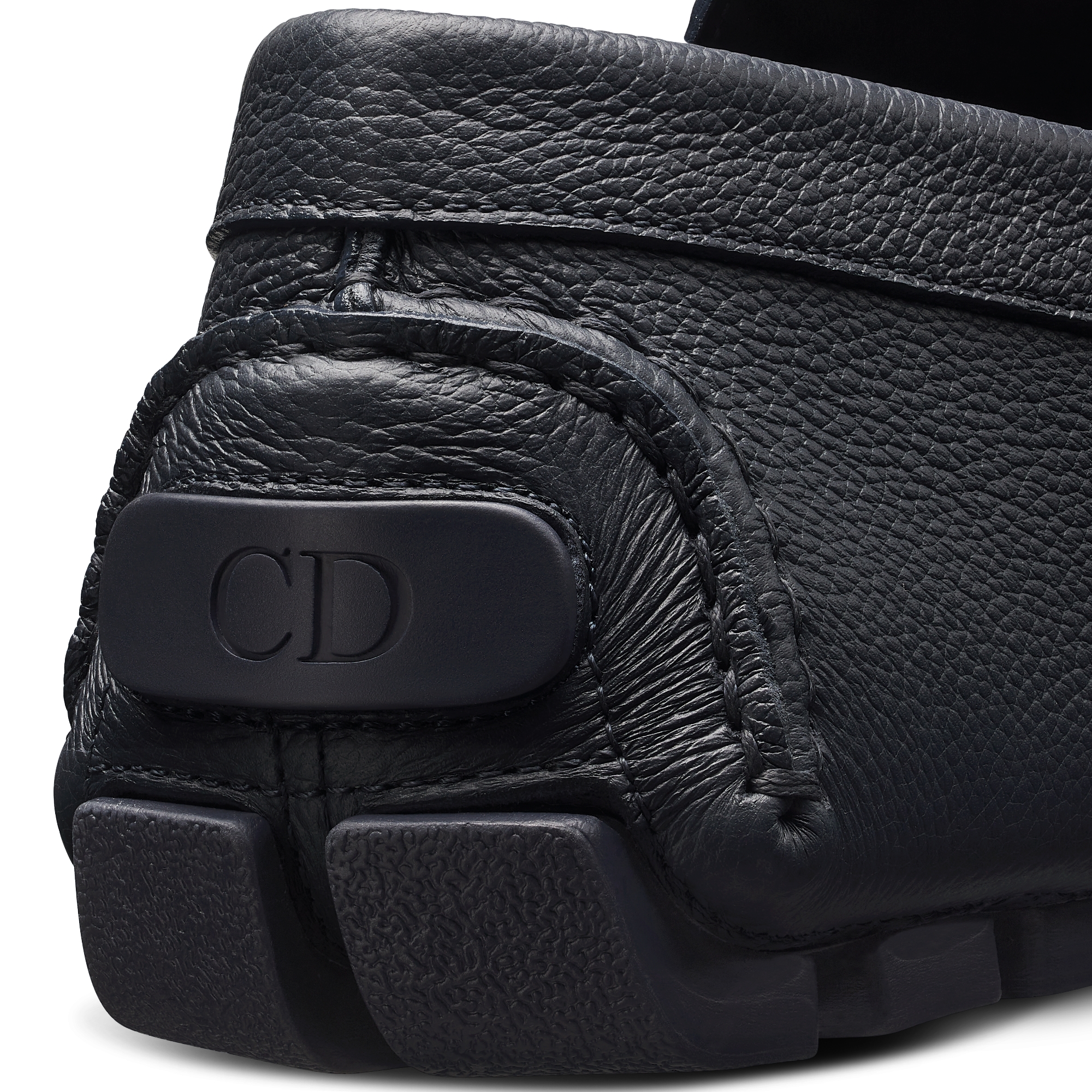 حذاء لوفر Dior Odéon جلد العجل المحبّب باللون الأزرق الكحلي وجلد بنمط ديور غرافيتي باللون الأزرق الكحلي E09