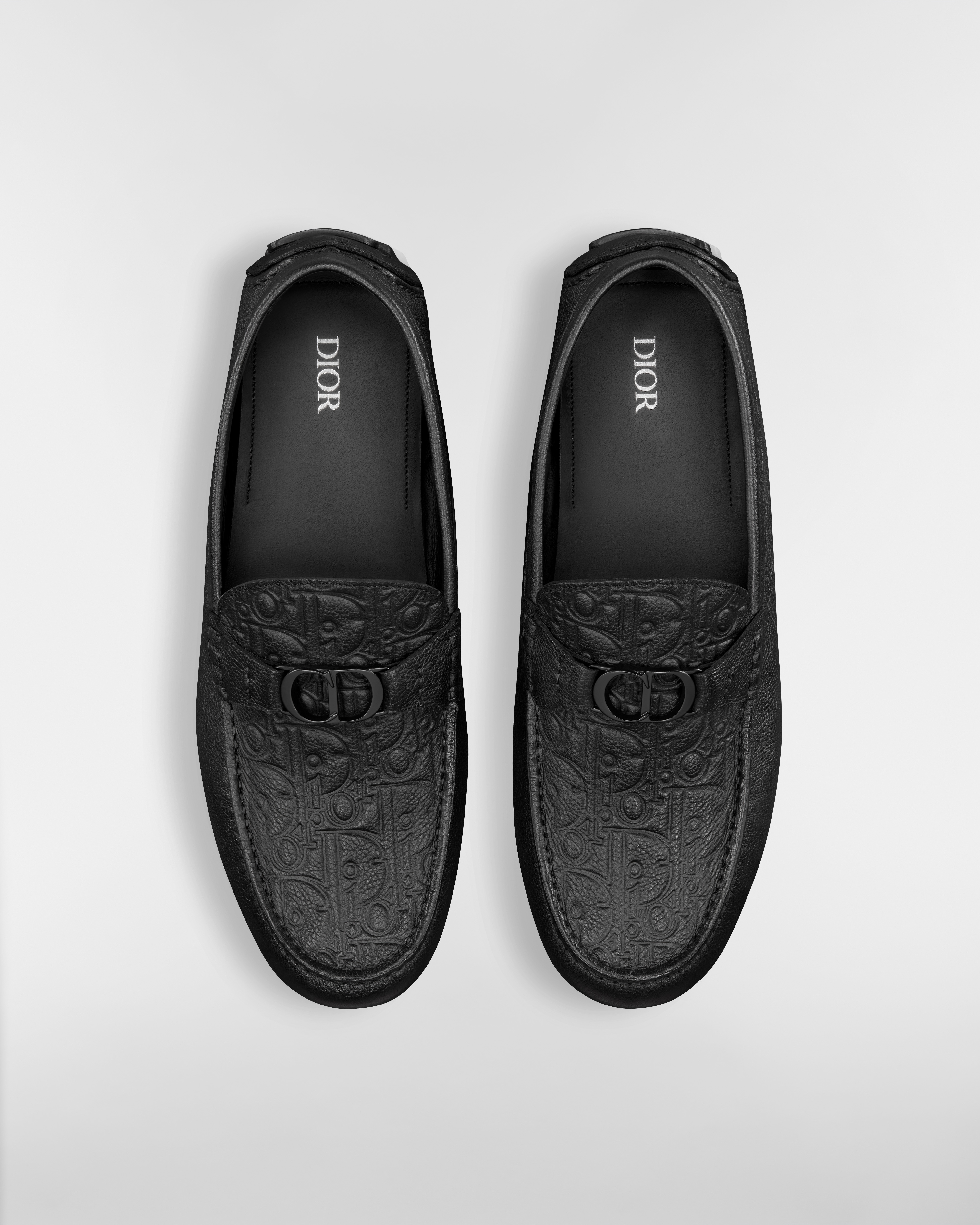 Dior Odéon 樂福鞋 黑色顆粒小牛皮和黑色 Dior Gravity 皮革 E06