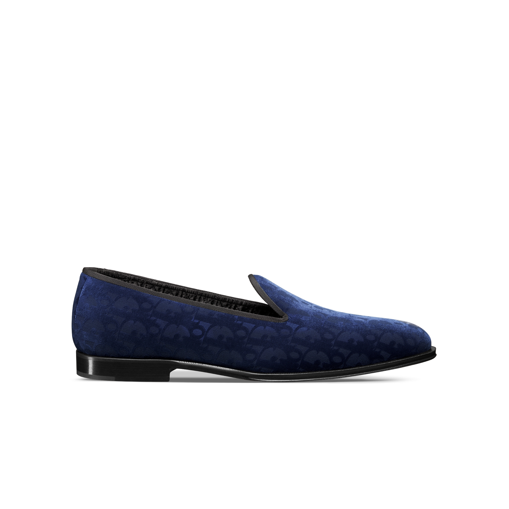 Loafer Dior Timeless Veludo Dior Oblique azul-marinho E02