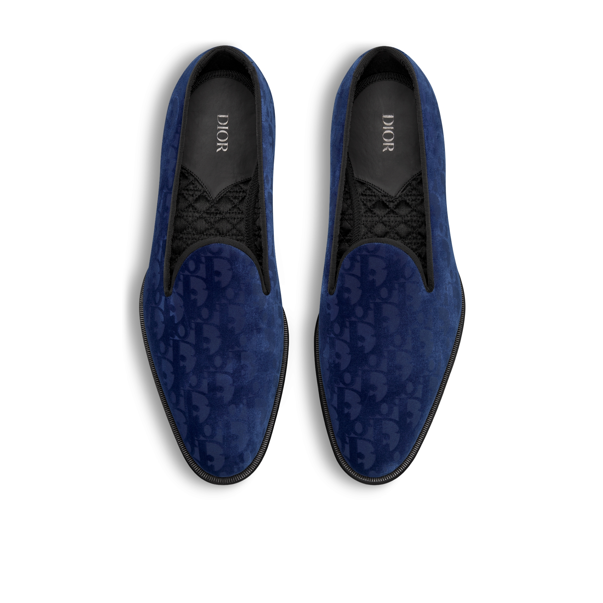 Loafer Dior Timeless Veludo Dior Oblique azul-marinho E06