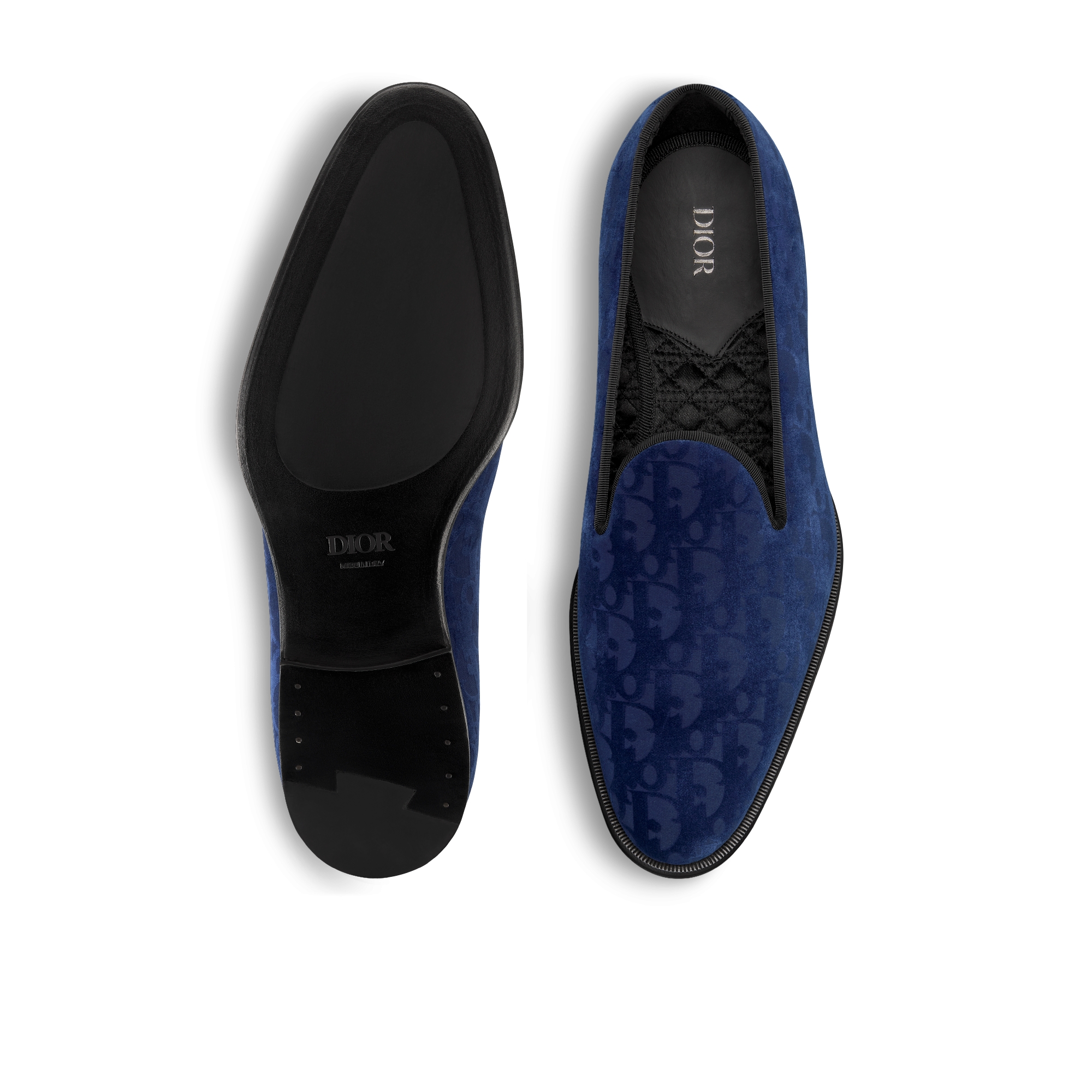 Loafer Dior Timeless Veludo Dior Oblique azul-marinho E07