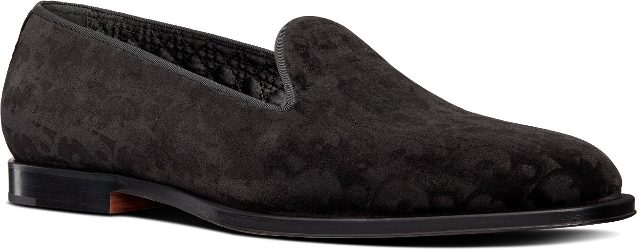 Mocassin Dior Timeless Velours Dior Oblique noir DIOR