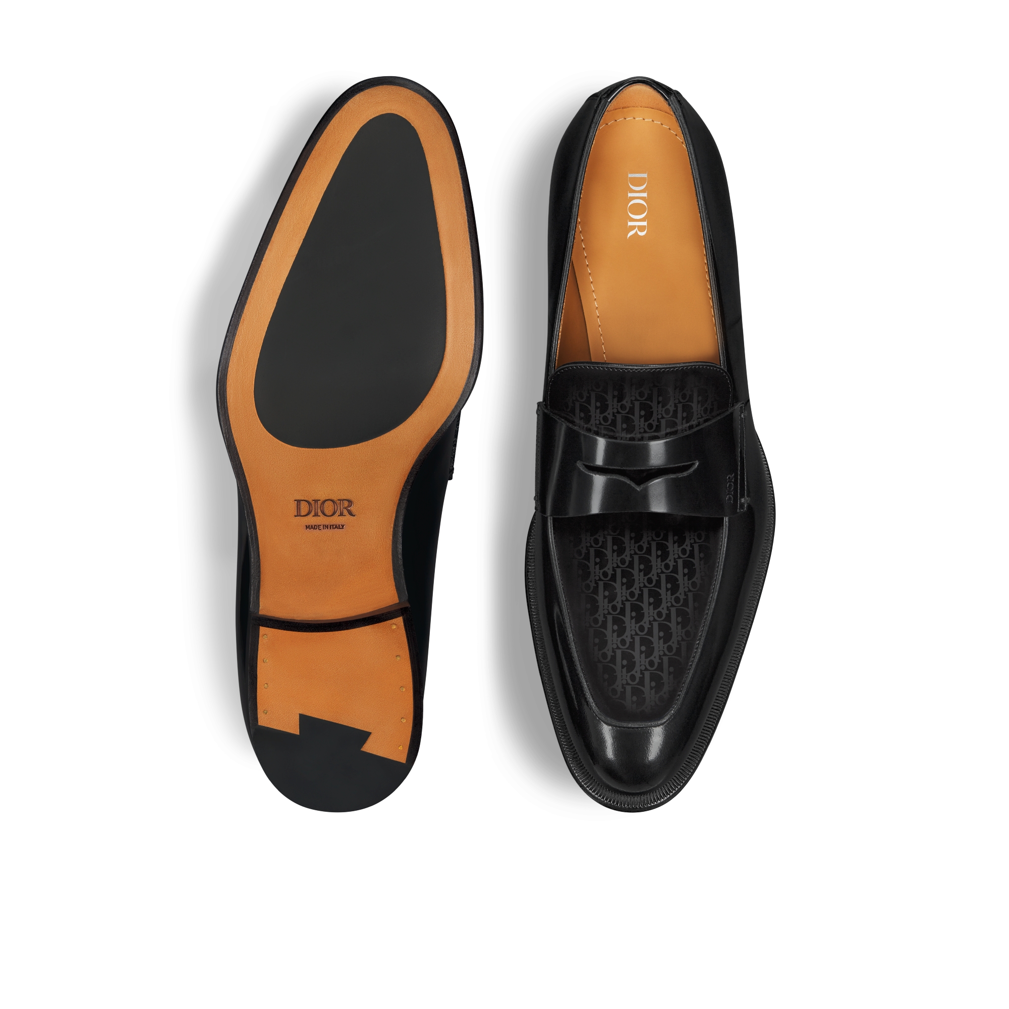 Dior Timeless 로퍼 Dior Oblique 그라데이션 & 블랙 유광 송아지 가죽 E07