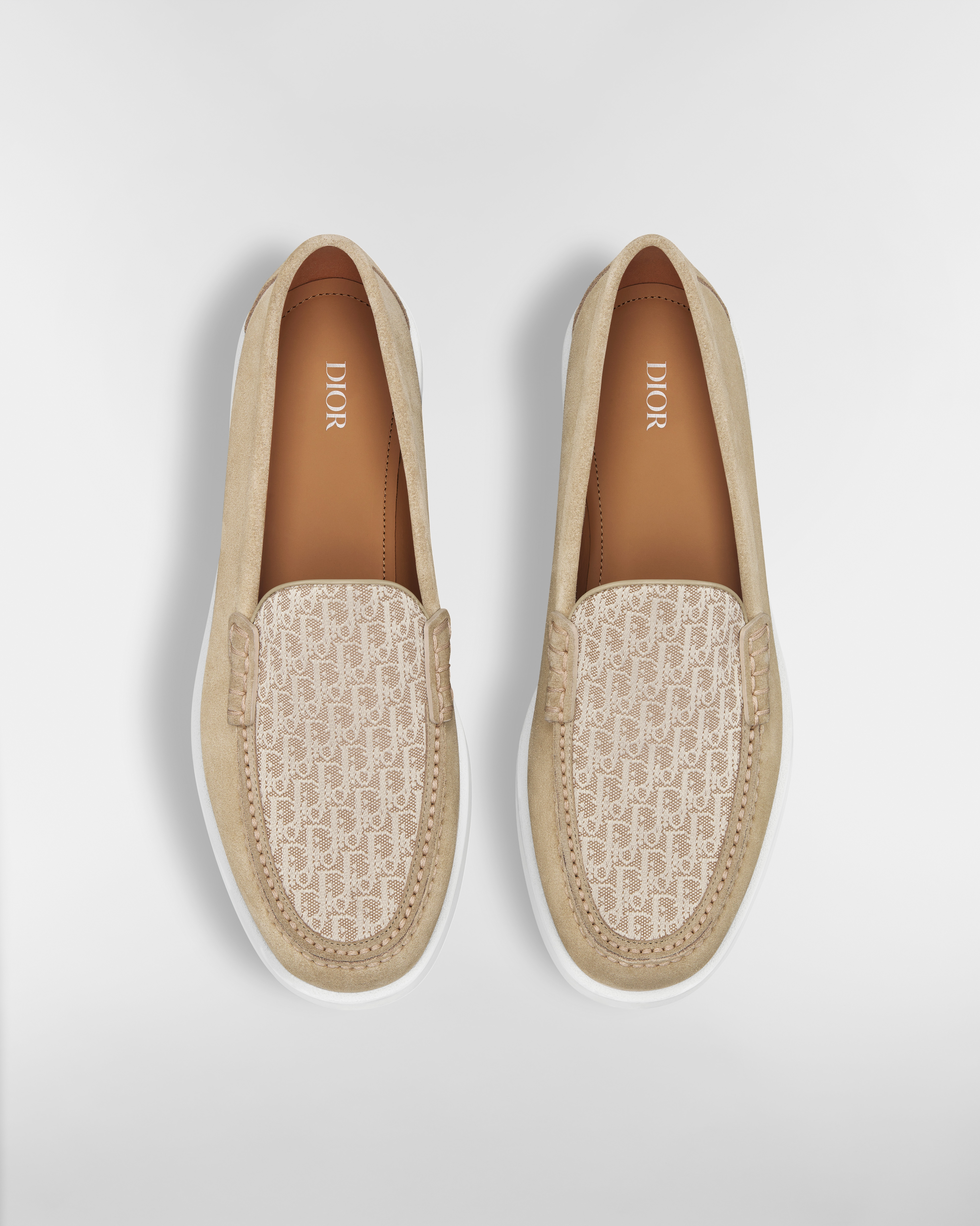 Mocasín Dior Granville Ante y jacquard Dior Oblique beige E06