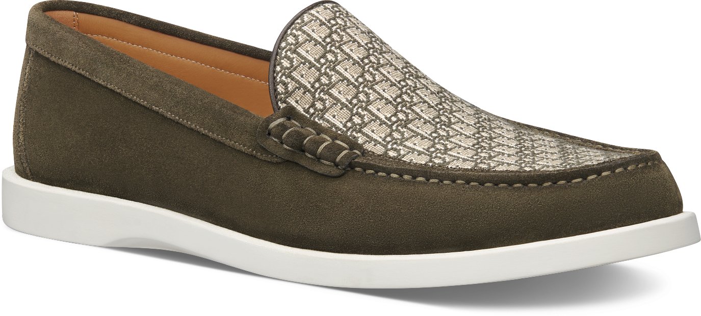 Dior Granville Loafer Khaki Suede and Dior Oblique Jacquard DIOR