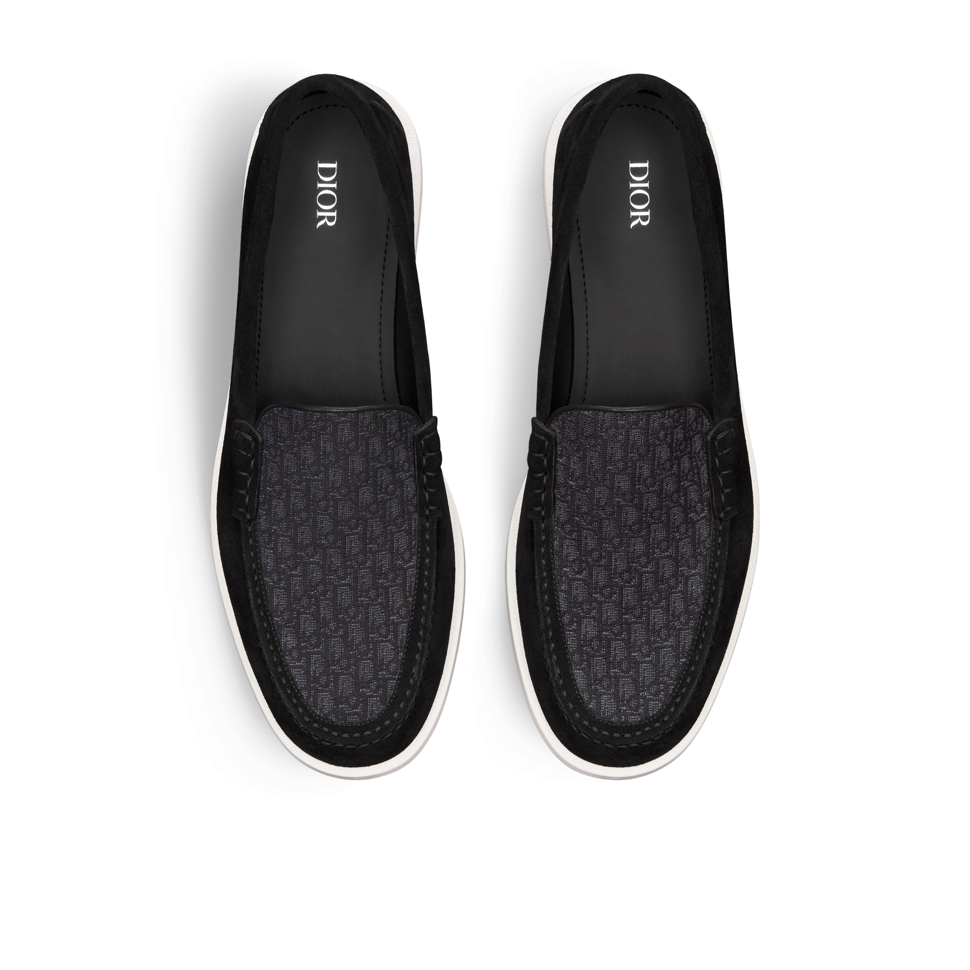 Dior Granville Loafer Black Suede and Dior Oblique Jacquard E06