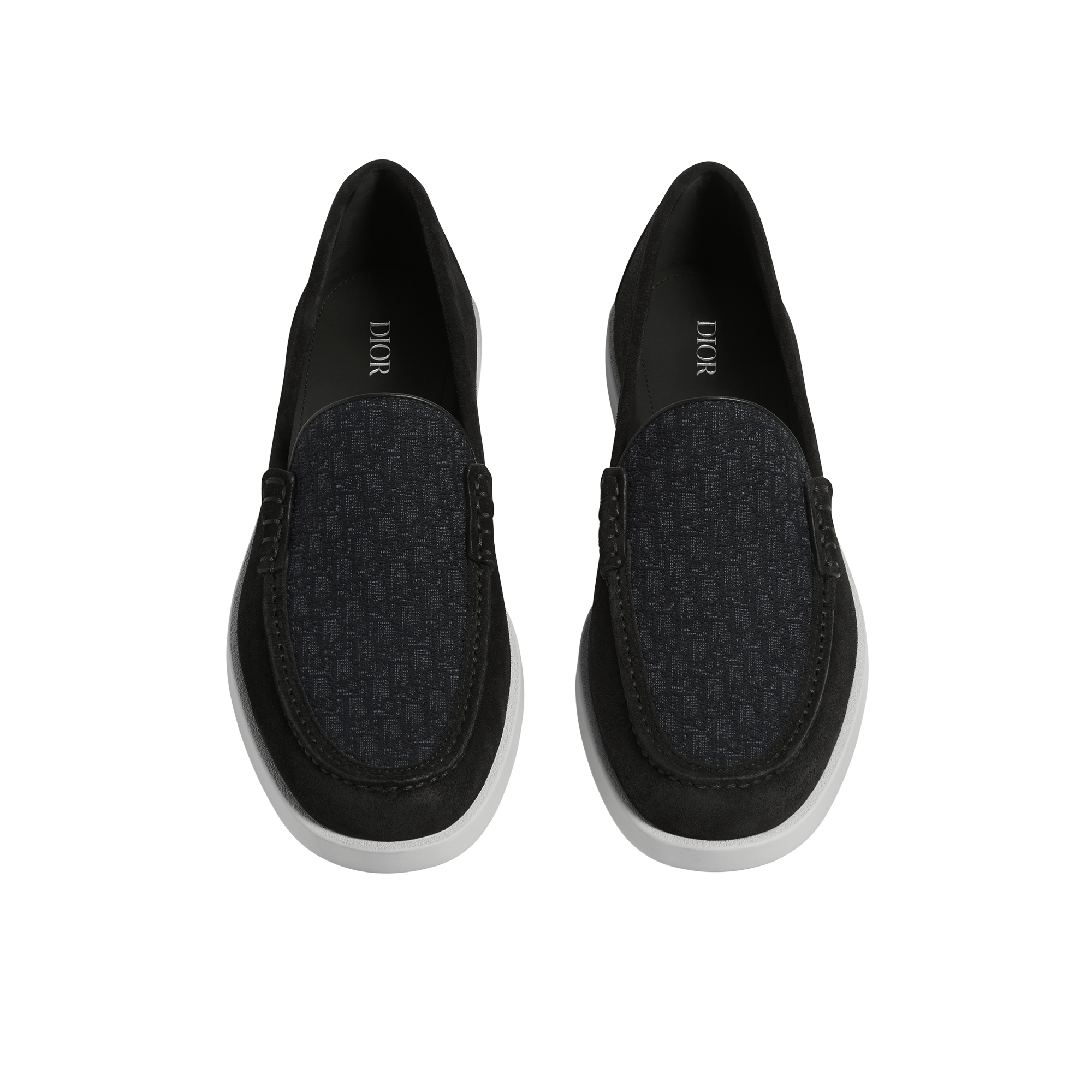 Dior Granville Loafer Black Suede and Dior Oblique Jacquard E06