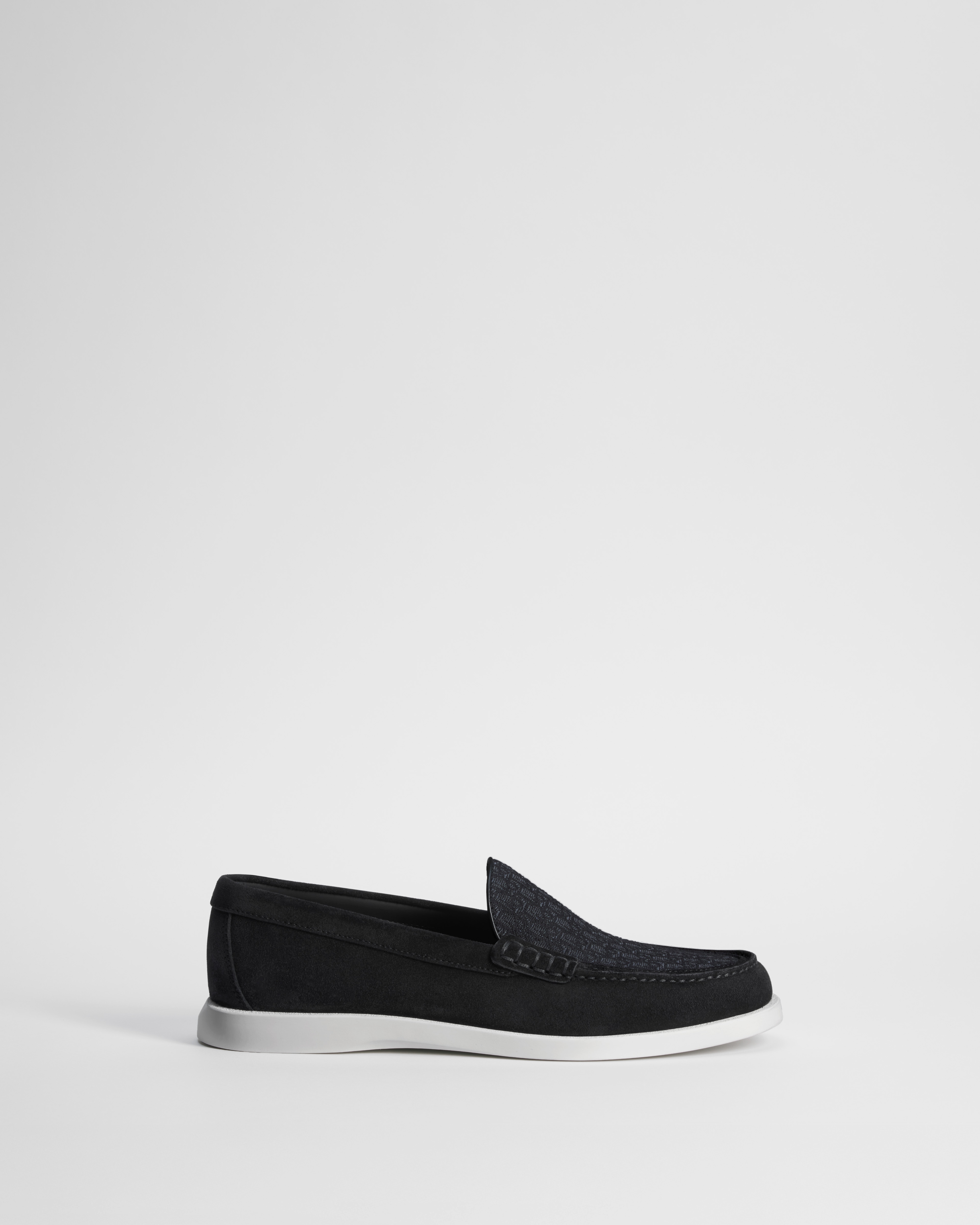 Dior Granville Loafer Black Suede and Dior Oblique Jacquard E02