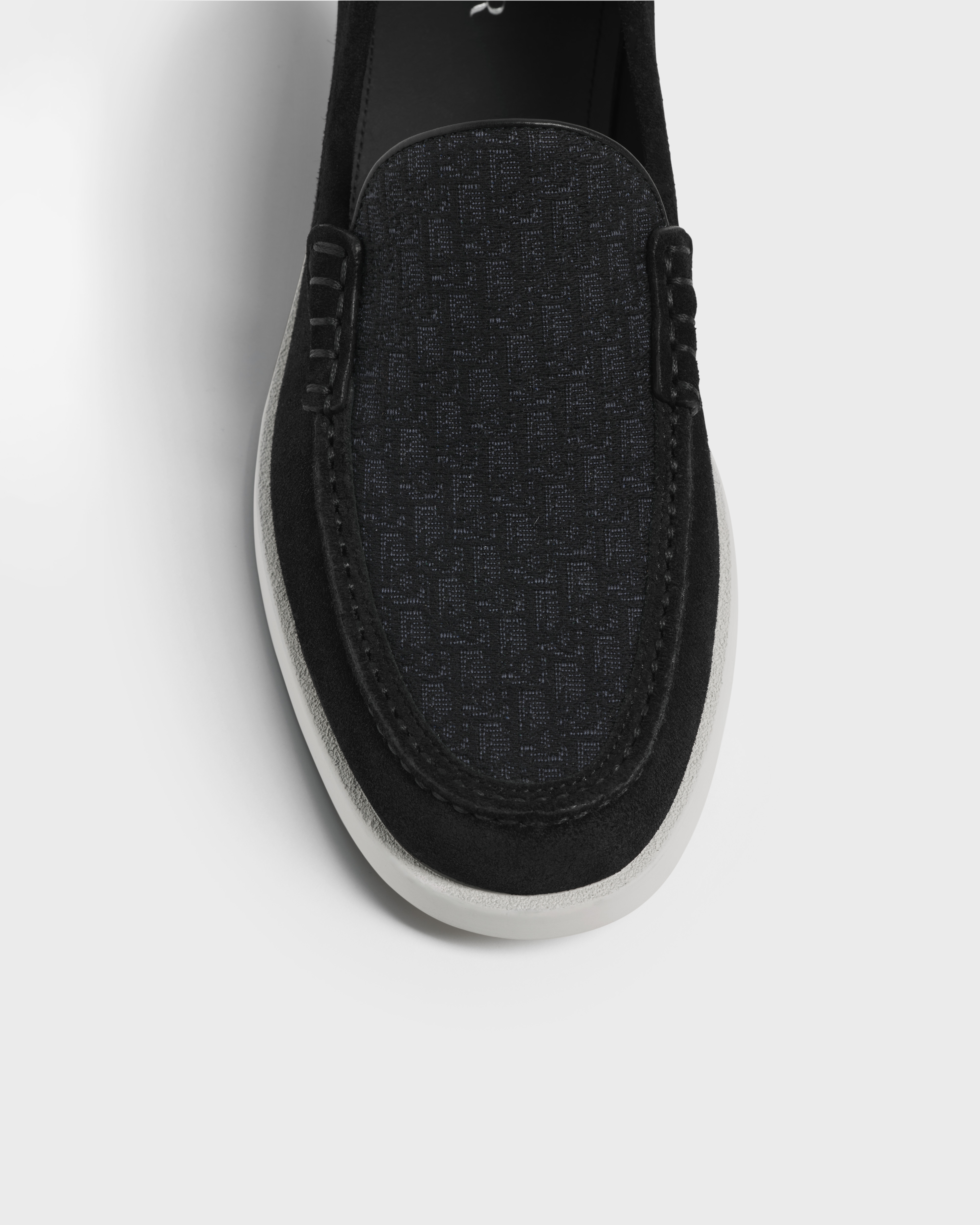 Dior Granville Loafer Black Suede and Dior Oblique Jacquard E09